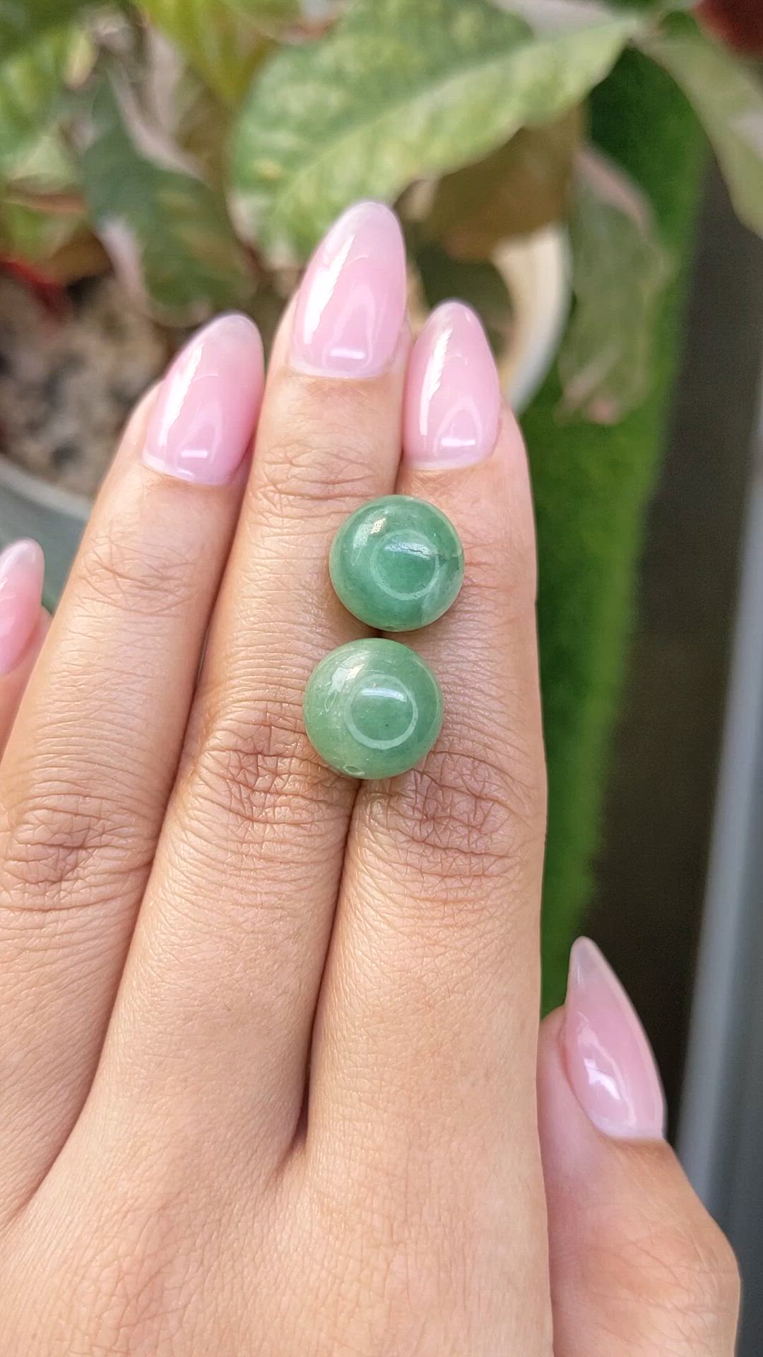 21.52 Ct.Tw.Total Carat Weight Green Jade Pair from Burma (Myanmar) Size Video