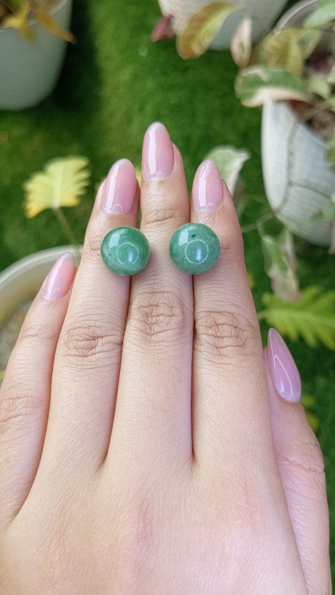 24.68 Ct.Tw.Total Carat Weight Bluish Green Jade Pair from Burma (Myanmar) Size Video