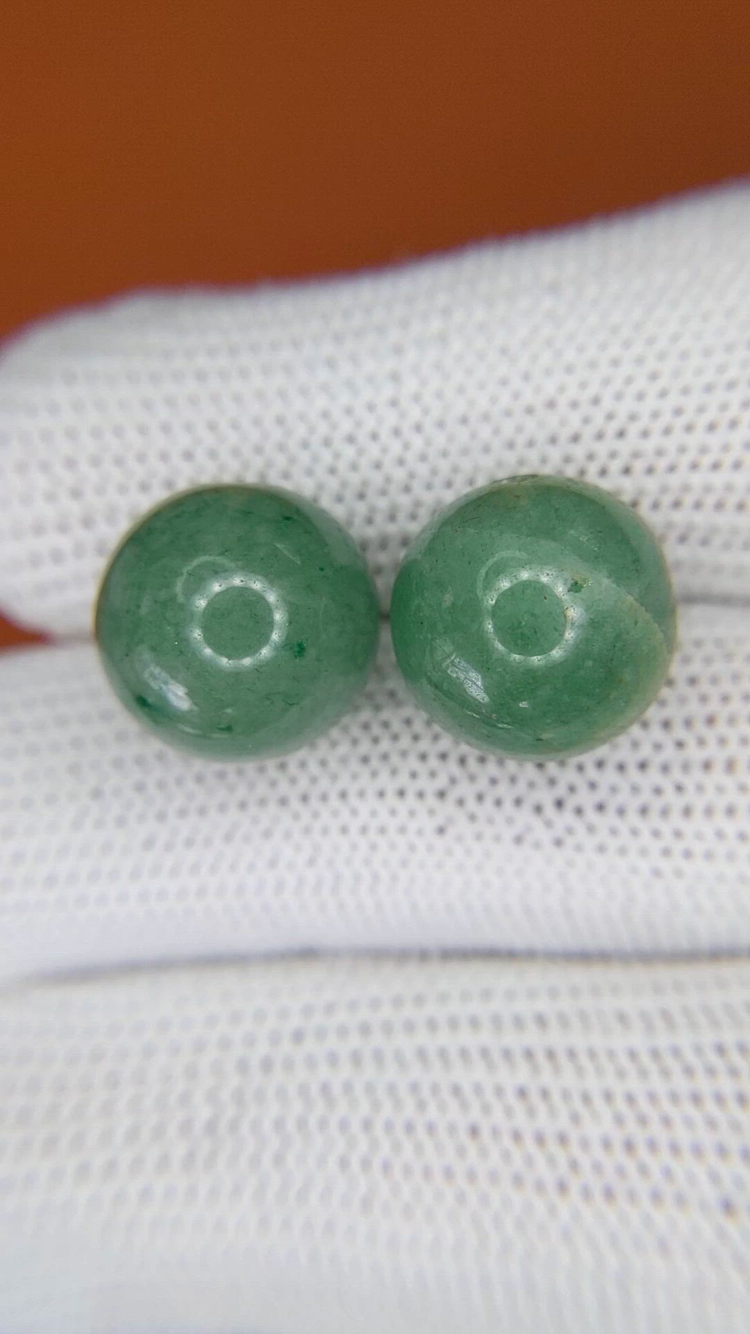 24.68 Ct.Tw.Total Carat Weight Bluish Green Jade Pair from Burma (Myanmar) Size Video
