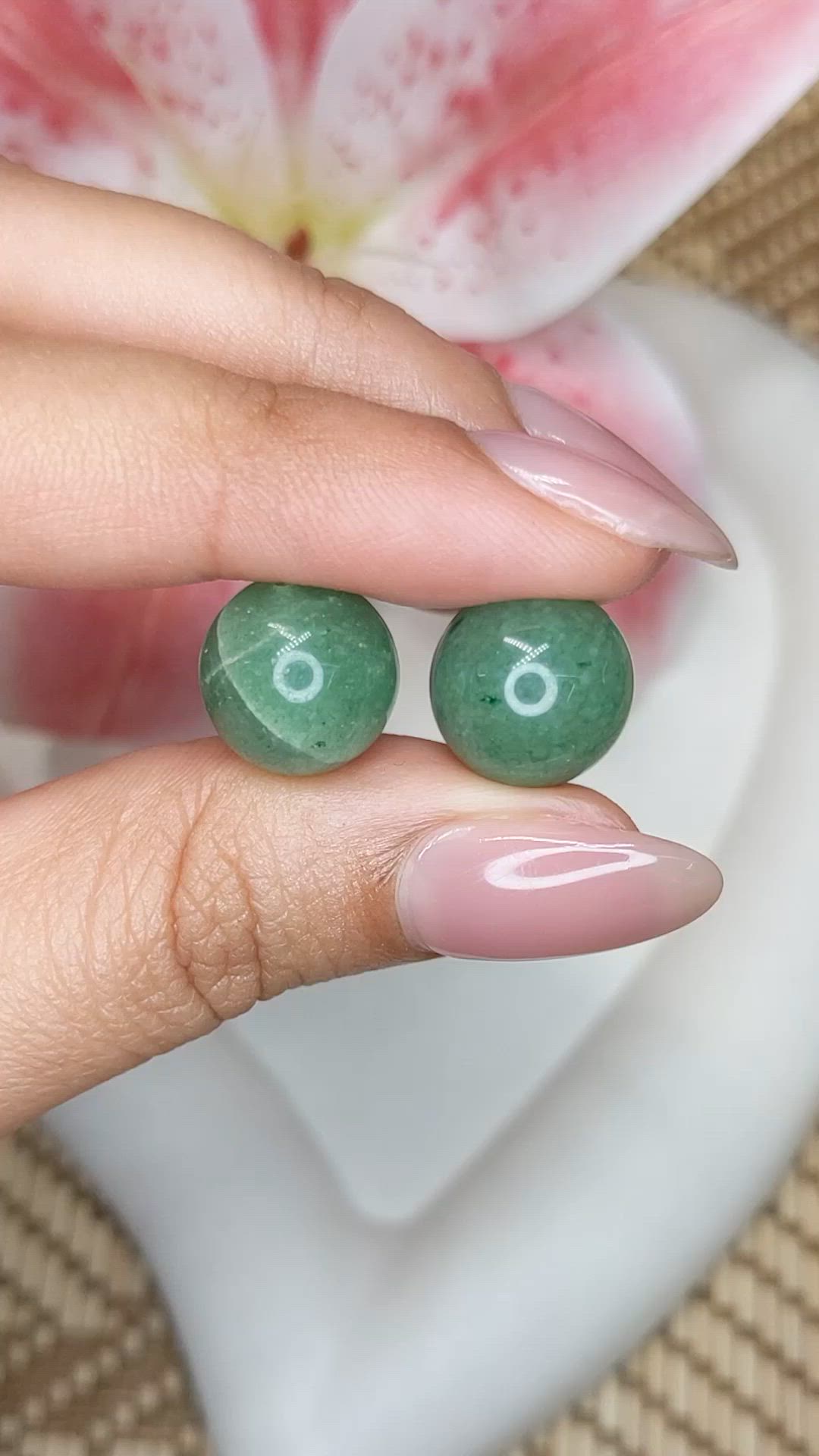 24.68 Ct.Tw.Total Carat Weight Bluish Green Jade Pair from Burma (Myanmar) Size Video