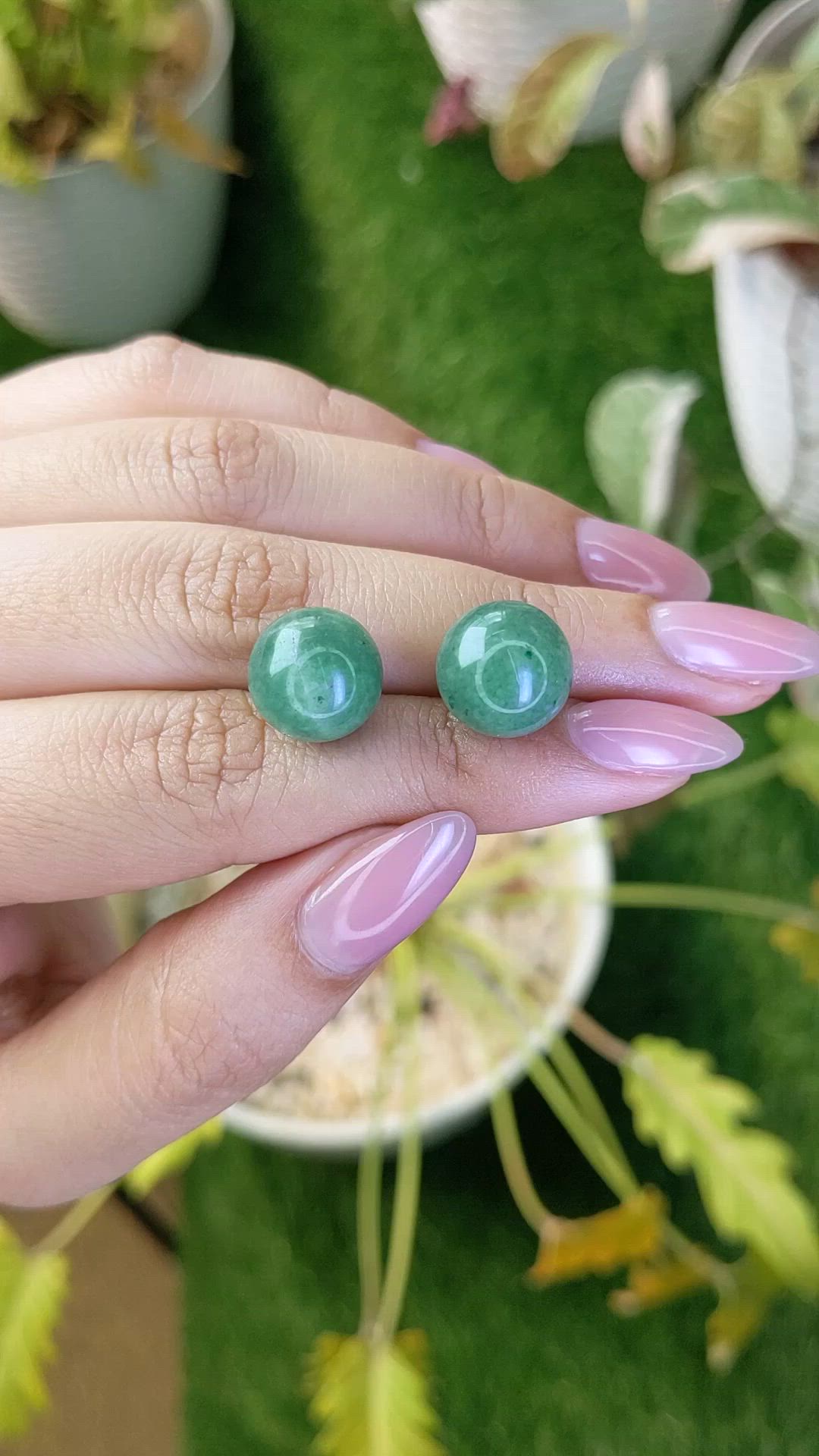 24.68 Ct.Tw.Total Carat Weight Bluish Green Jade Pair from Burma (Myanmar) Size Video