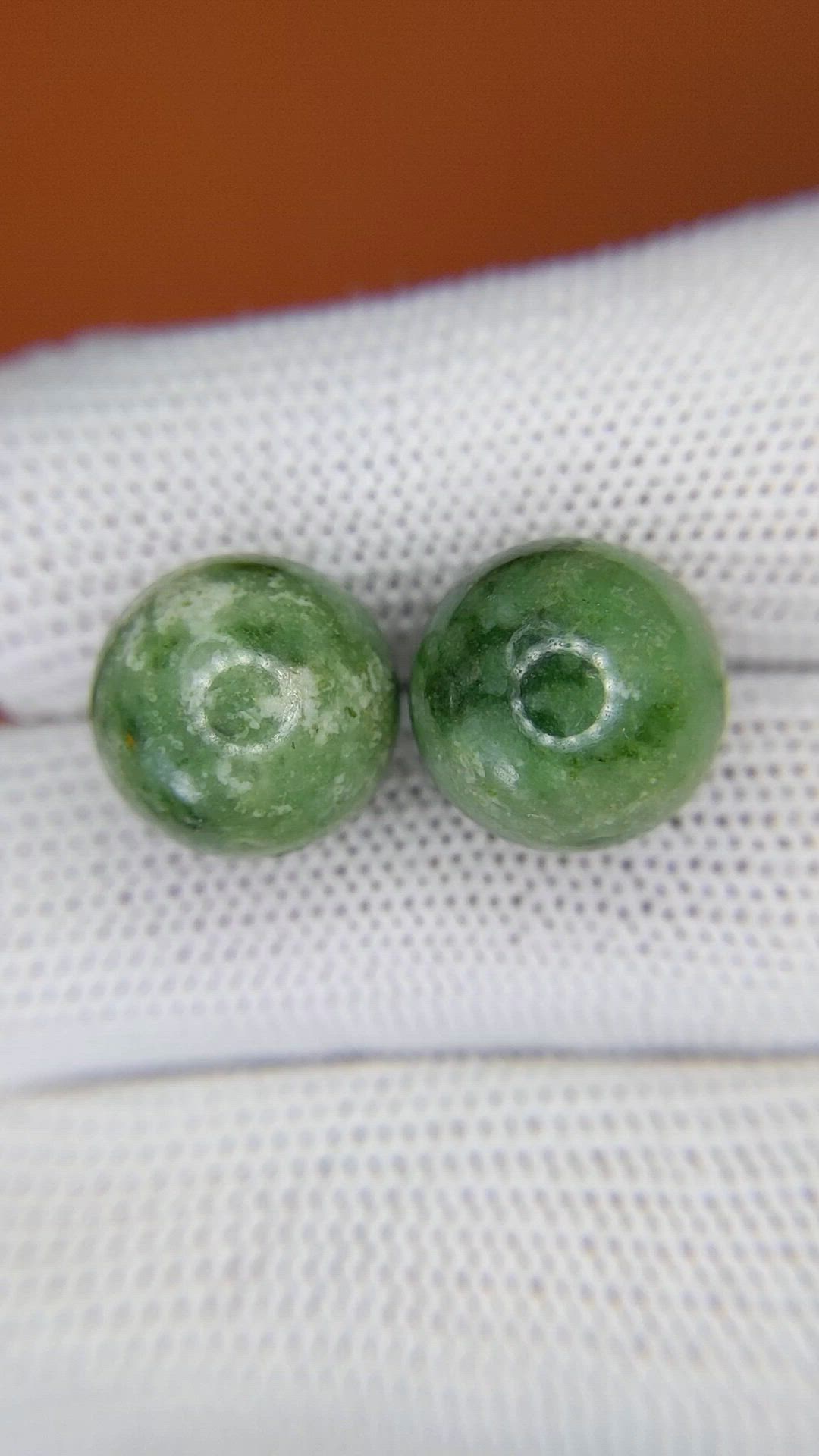 25.83 Ct.Tw.Total Carat Weight Green Jade Pair from Burma (Myanmar) Size Video