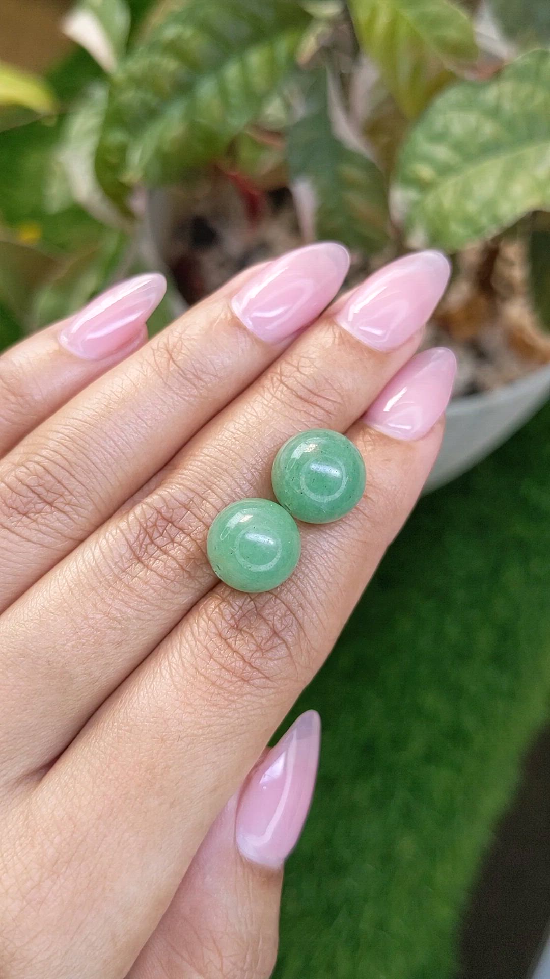 20.81&nbsp;Ct.Tw.Total Carat Weight Green Jade Pair from Burma (Myanmar) Size Video