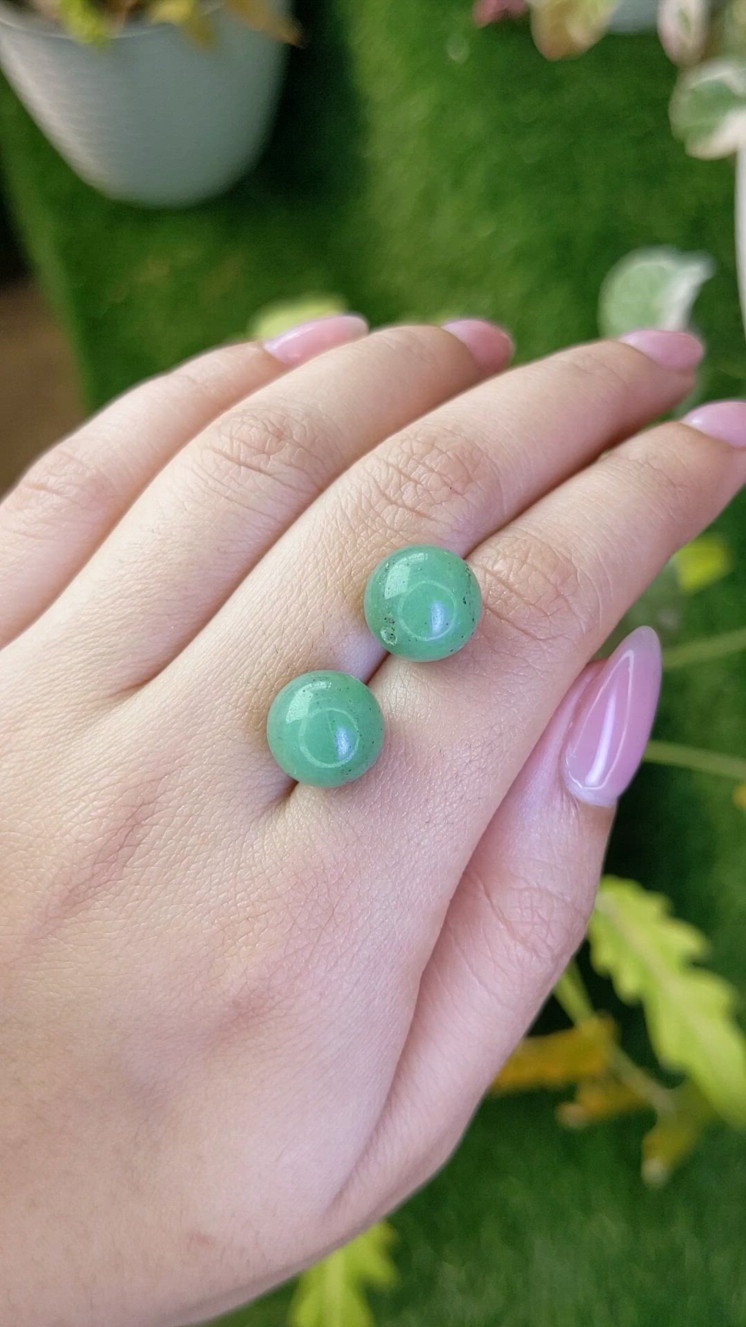 19.86 Ct.Tw.Total Carat Weight Green Jade Pair from Burma (Myanmar) Size Video