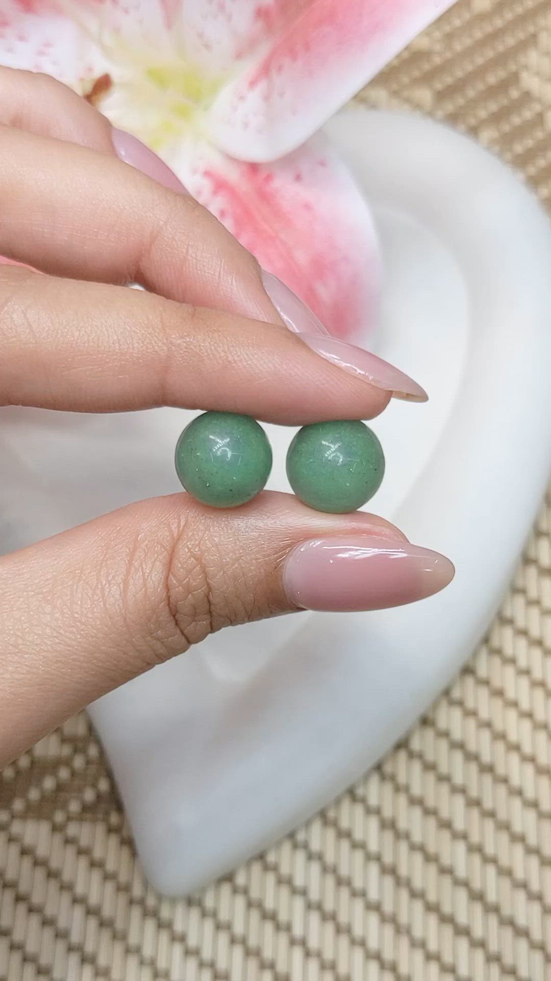 19.86 Ct.Tw.Total Carat Weight Green Jade Pair from Burma (Myanmar) Size Video