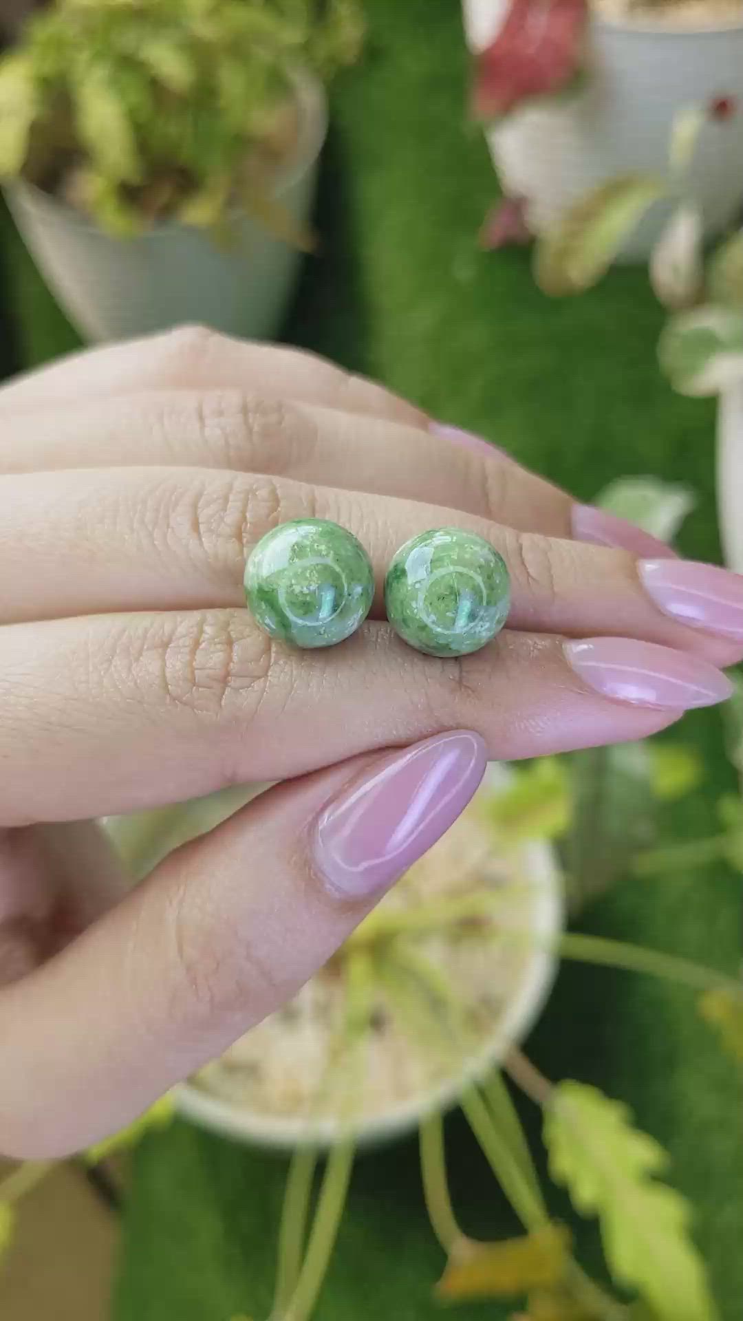 25.55 Ct.Tw.Total Carat Weight Green Jade Pair from Burma (Myanmar) Size Video