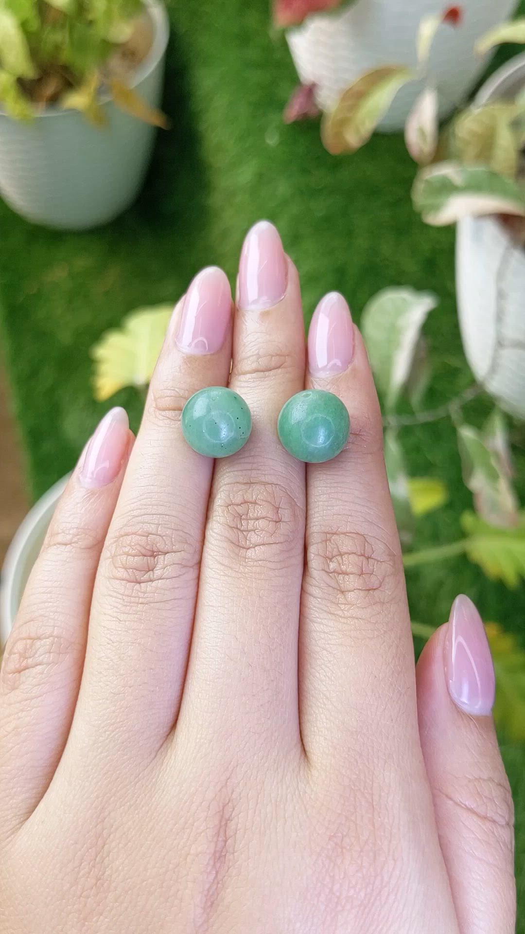 20.36 Ct.Tw.Total Carat Weight Bluish Green Jade Pair from Burma (Myanmar) Size Video