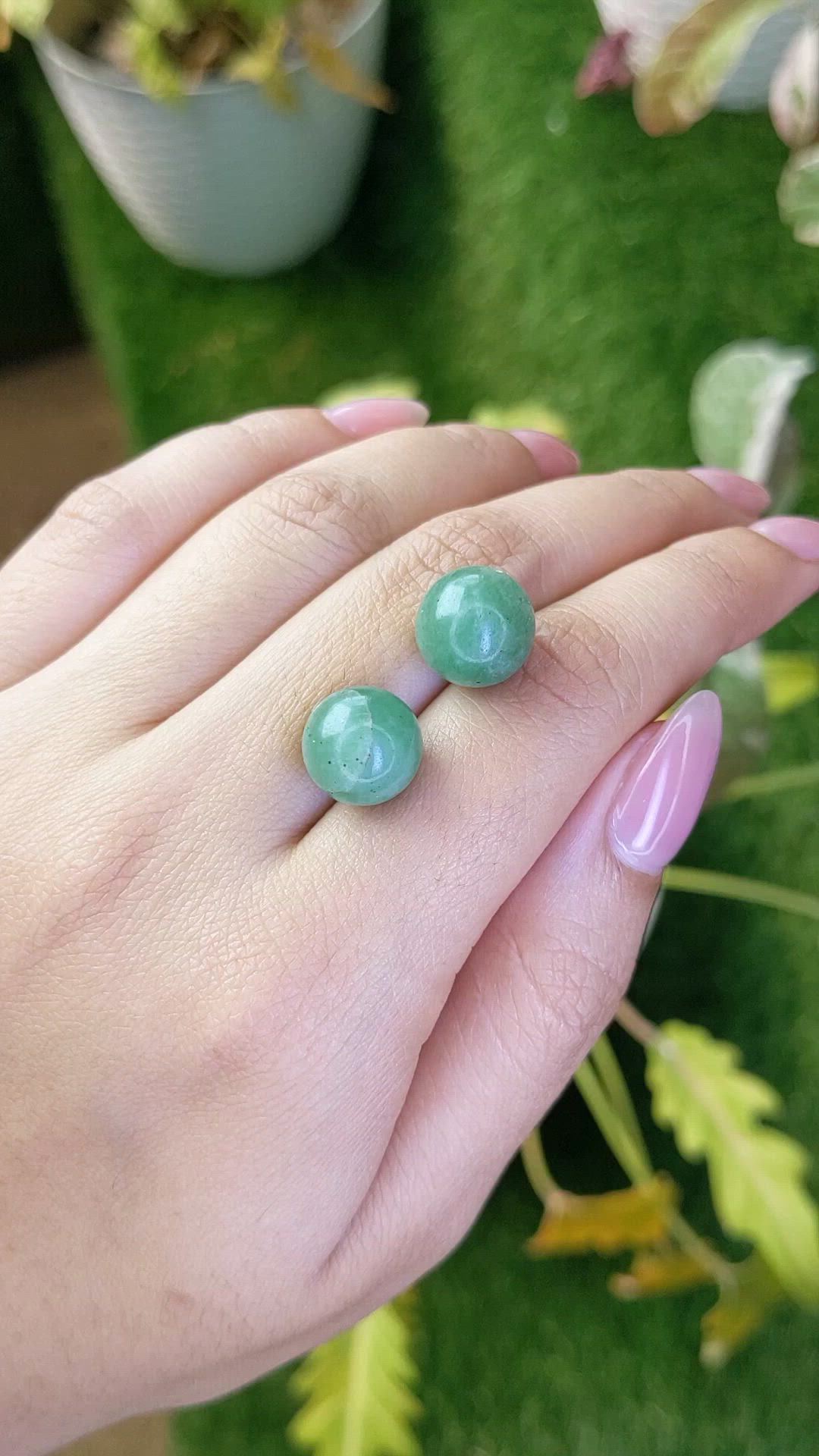 20.36 Ct.Tw.Total Carat Weight Bluish Green Jade Pair from Burma (Myanmar) Size Video