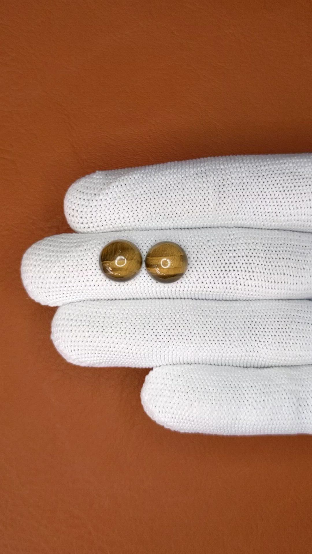 8.51 Ct.Tw.Total Carat Weight Cabochon Tiger's Eye Pair from Ceylon (Sri Lanka) Size Video
