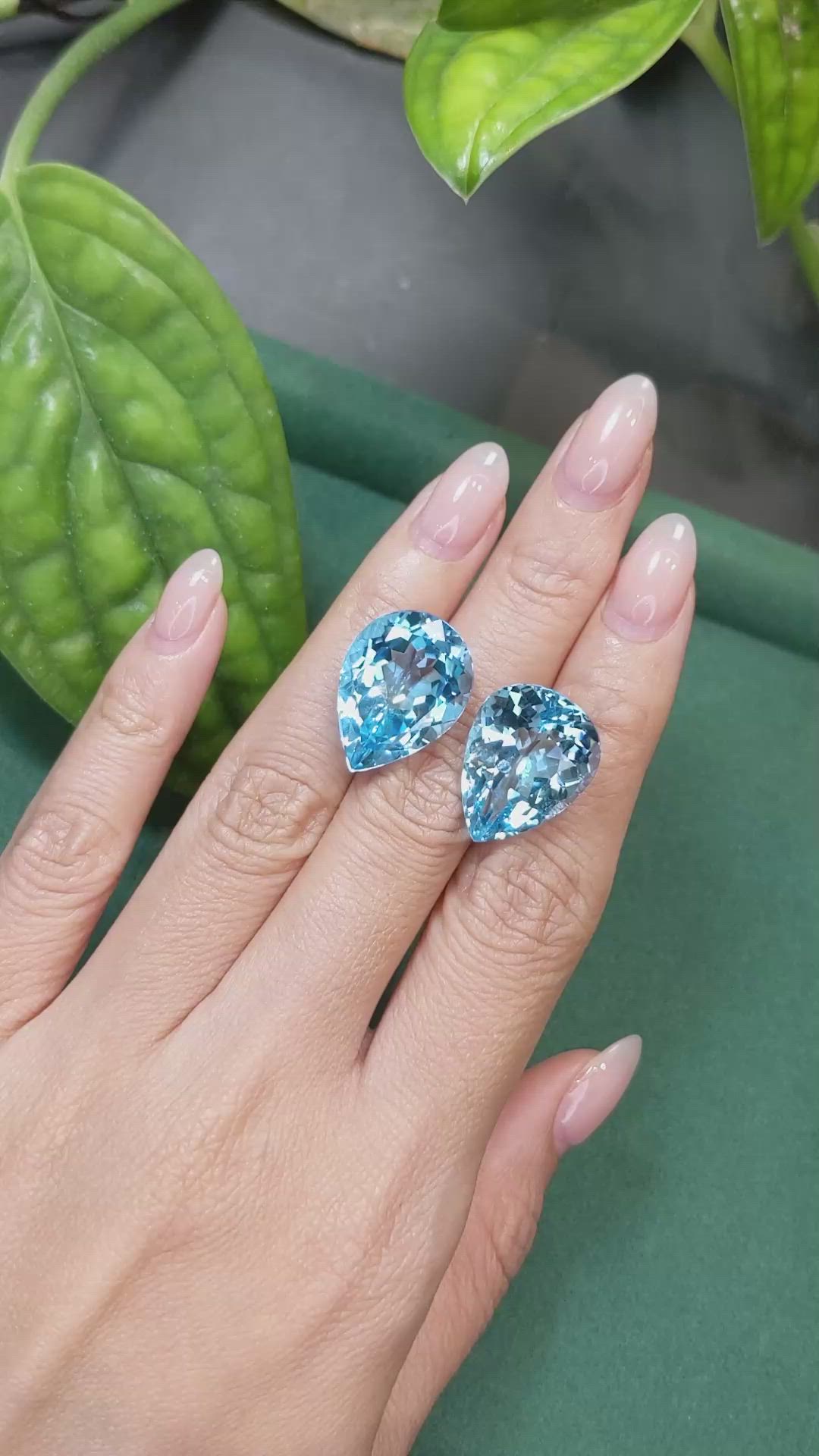 40.12&nbsp;Ct.Tw.Total Carat Weight Blue Topaz Pair from Brazil Size Video