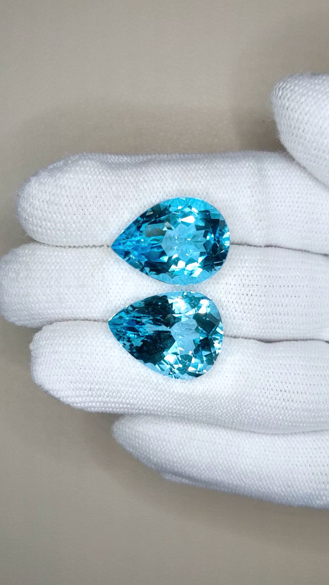 40.12&nbsp;Ct.Tw.Total Carat Weight Blue Topaz Pair from Brazil Size Video