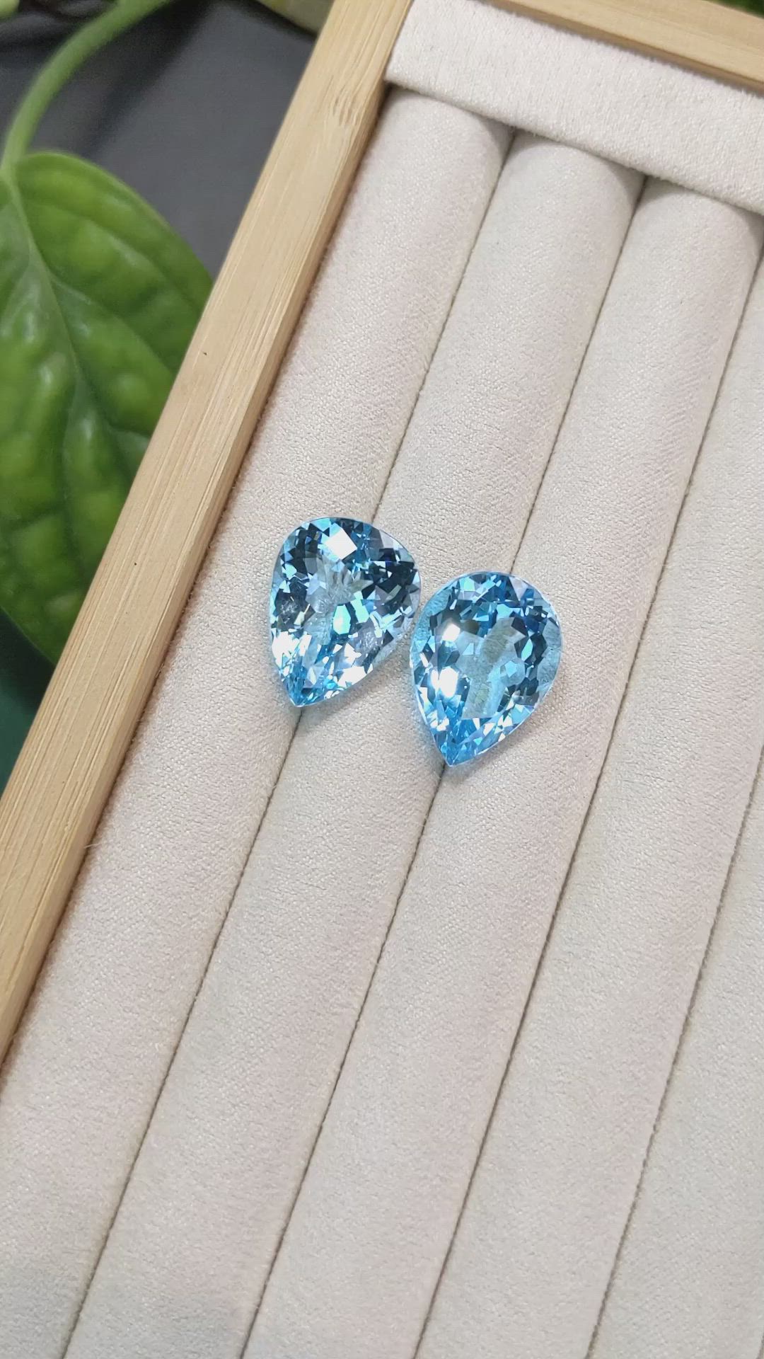 40.12&nbsp;Ct.Tw.Total Carat Weight Blue Topaz Pair from Brazil Size Video
