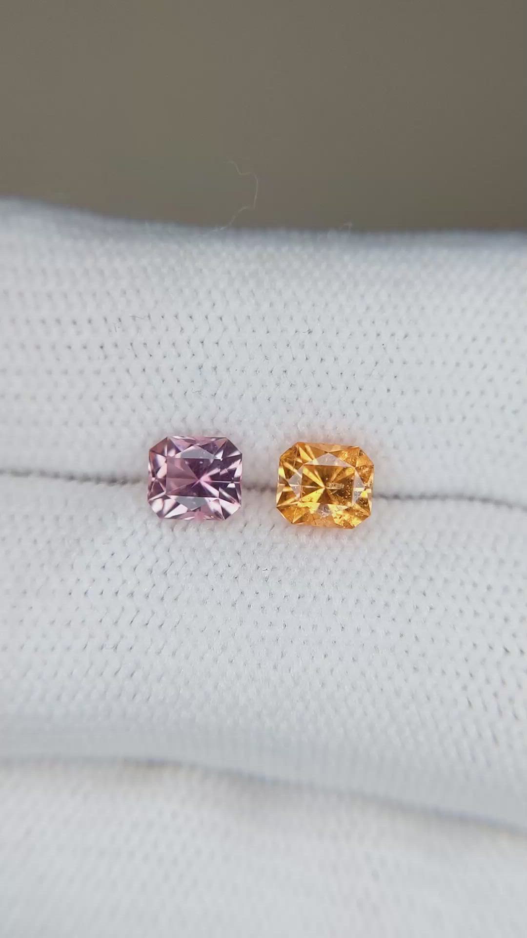 1.63&nbsp;Ct.Tw.Total Carat Weight Purplish Pink Spessartite Garnet Pair from Nigeria Size Video