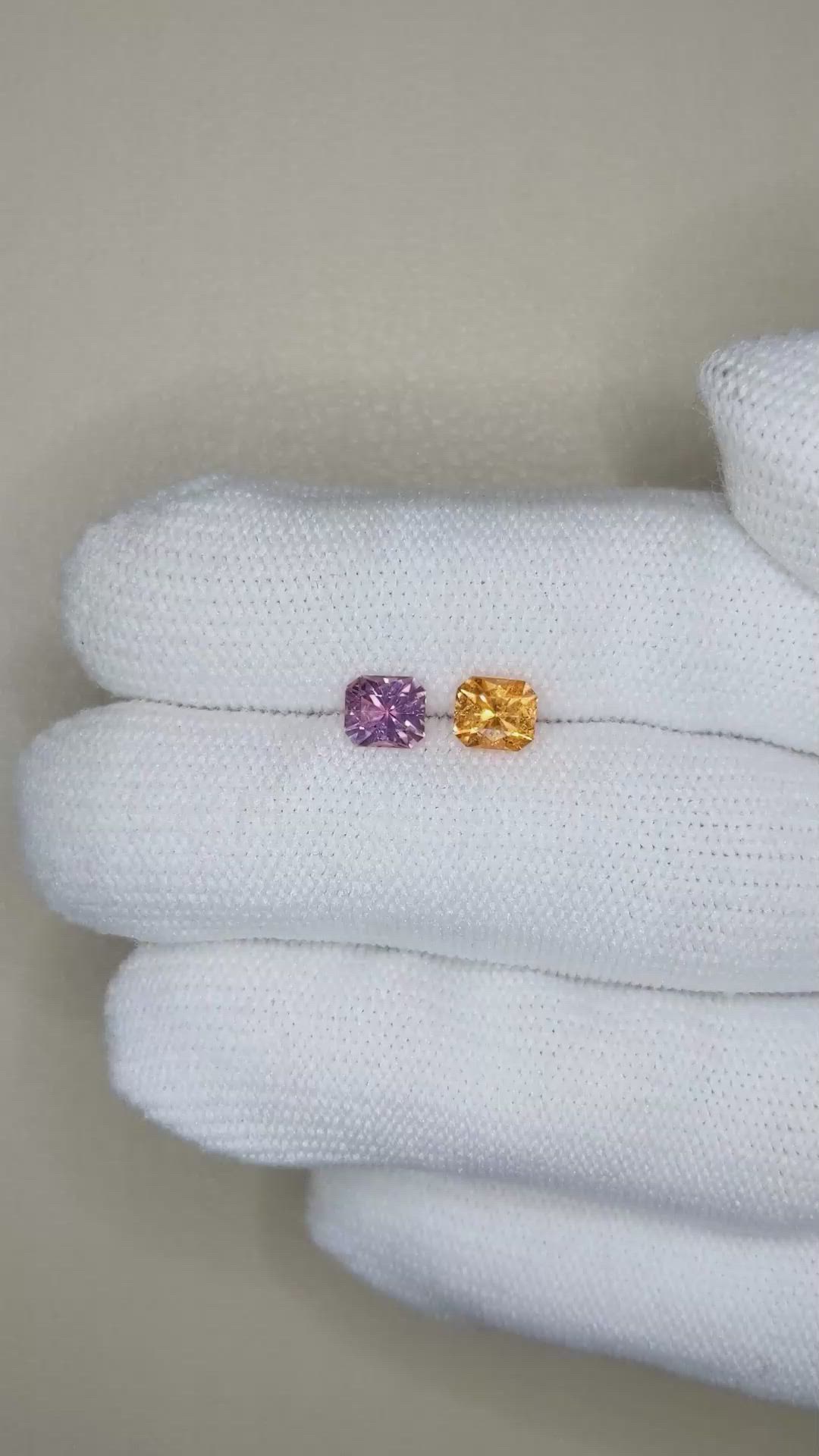 1.63&nbsp;Ct.Tw.Total Carat Weight Purplish Pink Spessartite Garnet Pair from Nigeria Size Video