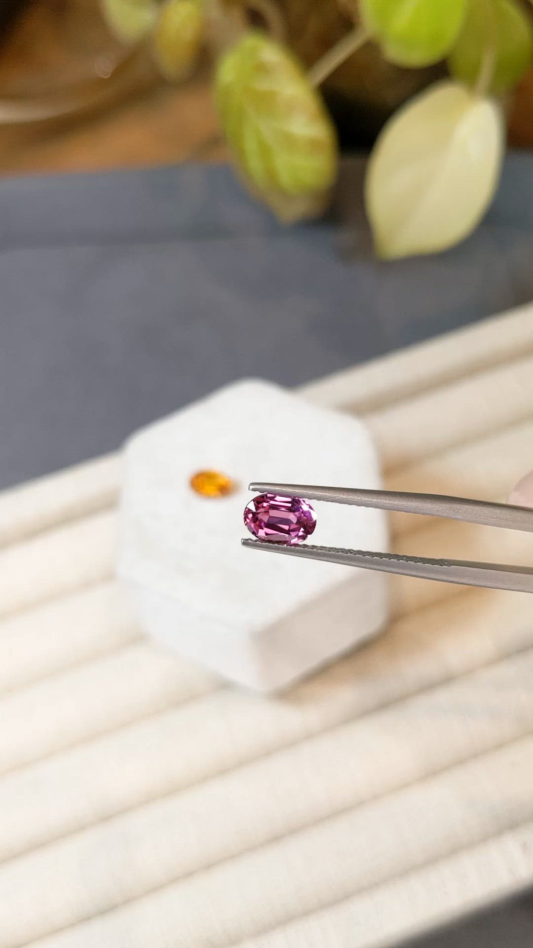 2.38 Ct.Tw.Total Carat Weight Pink Spessartite Garnet Pair from Afghanistan Size Video