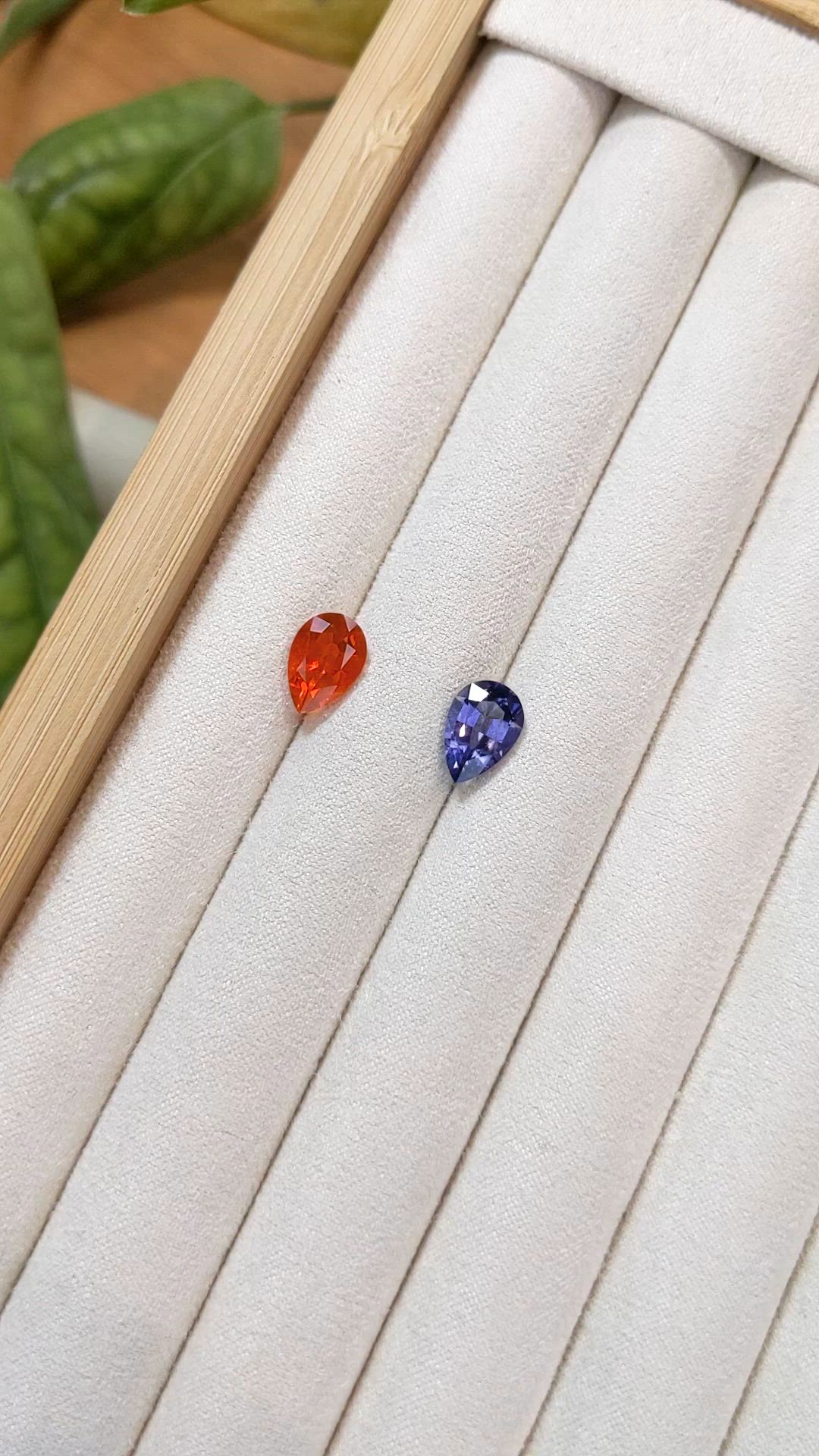 3.18 Ct.Tw.Total Carat Weight Orange Iolite Pair from Mexico Size Video