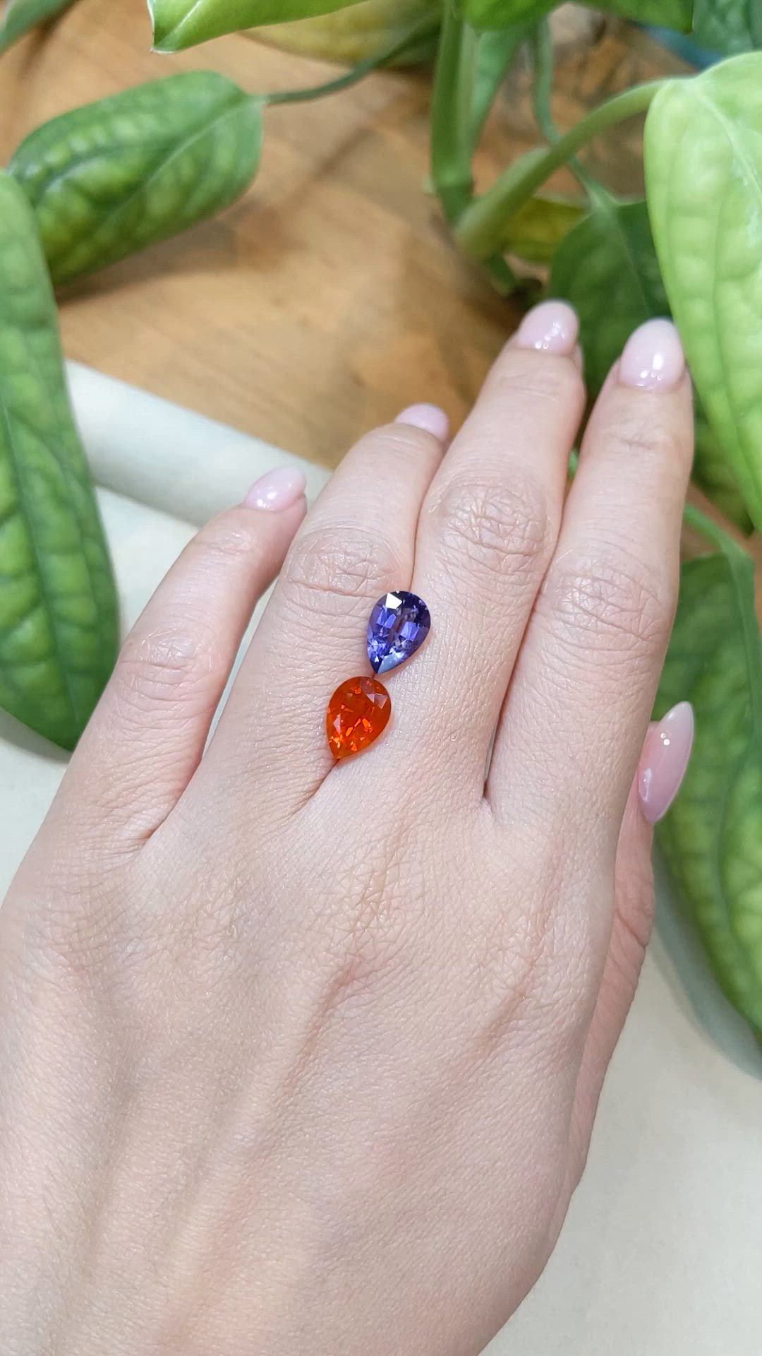 3.18 Ct.Tw.Total Carat Weight Orange Iolite Pair from Mexico Size Video