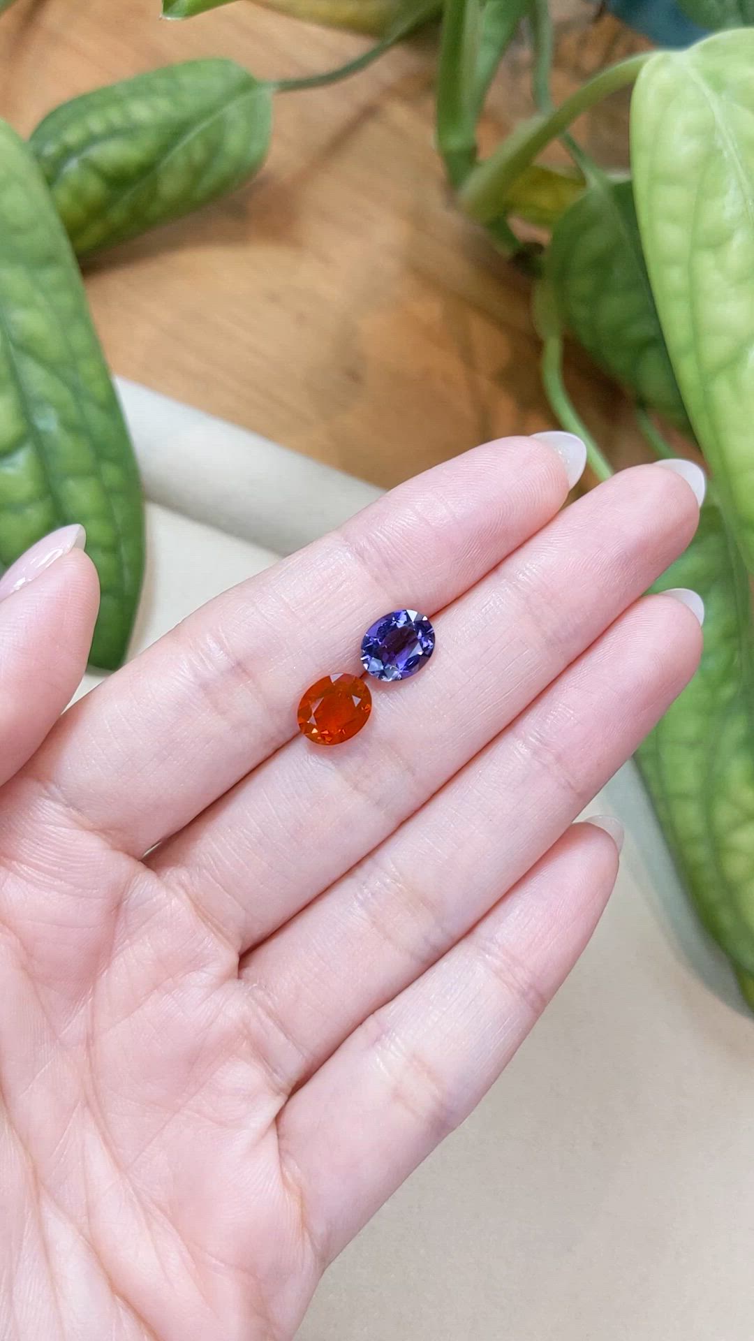 2.87 Ct.Tw.Total Carat Weight Orange Iolite Pair from Mexico Size Video