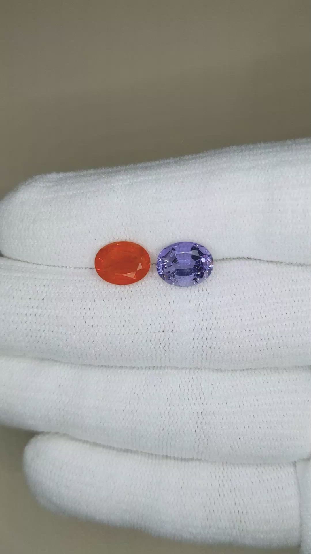 3.44&nbsp;Ct.Tw.Total Carat Weight Orange Iolite Pair from Mexico Size Video