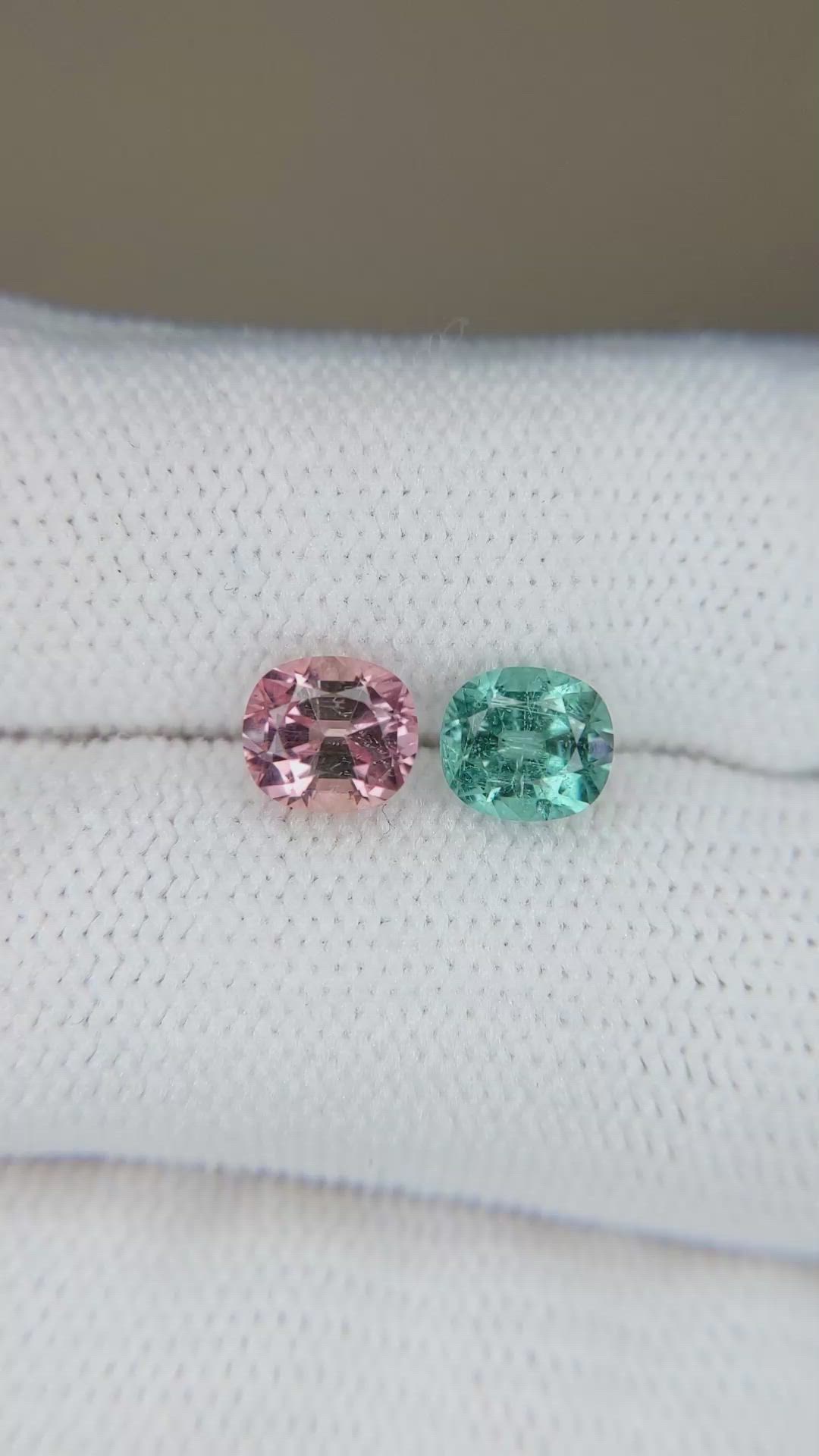 1.90&nbsp;Ct.Tw.Total Carat Weight Bluish Green Tourmaline Pair from Afghanistan Size Video