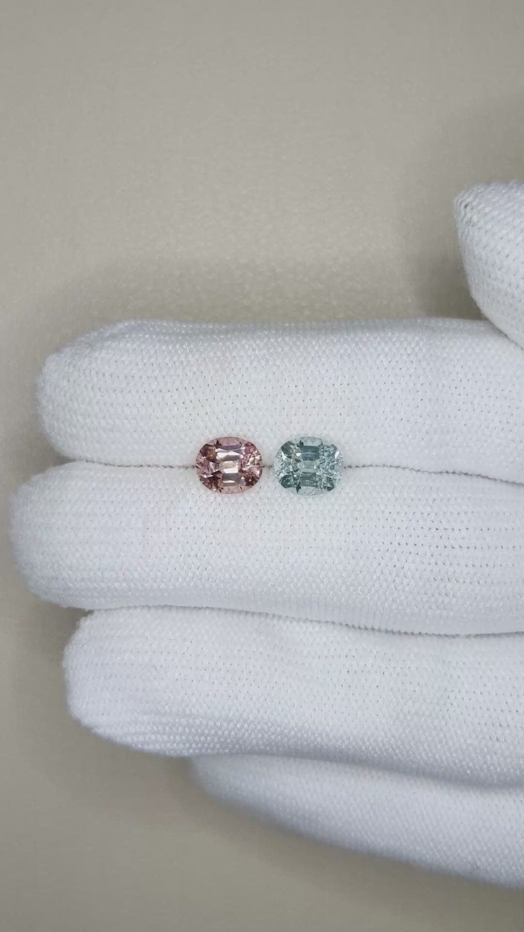 2.43&nbsp;Ct.Tw.Total Carat Weight Pink Tourmaline Pair from Afghanistan Size Video