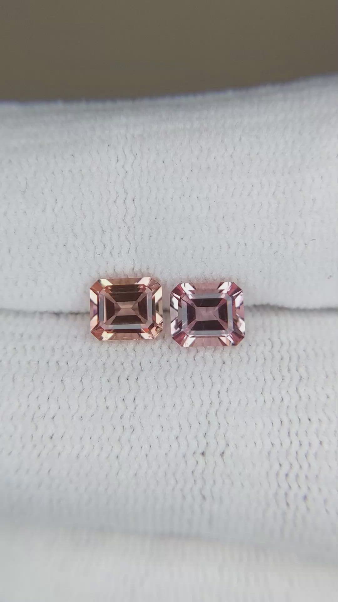 1.95 Ct.Tw.Total Carat Weight Peach Tourmaline Pair from Afghanistan Size Video