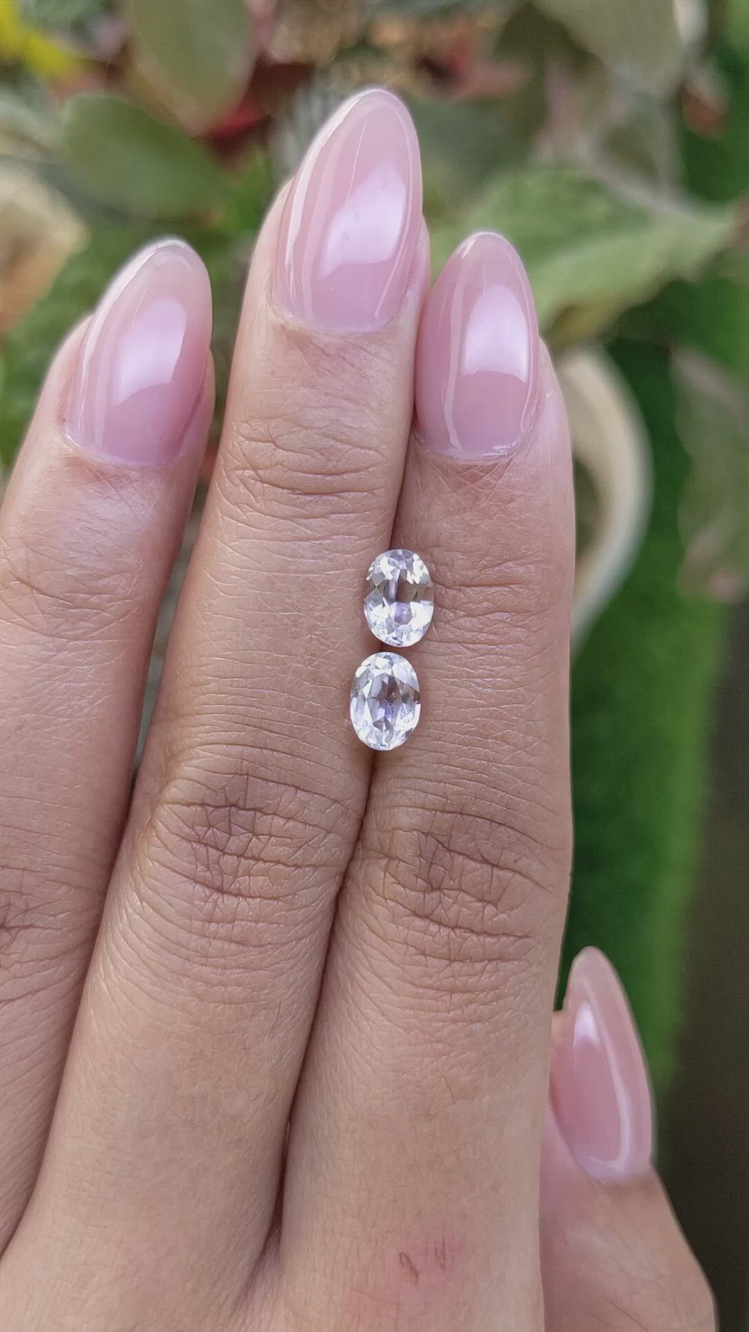 2.36 Ct.Tw.Total Carat Weight White Topaz Pair from Ceylon (Sri Lanka) Size Video