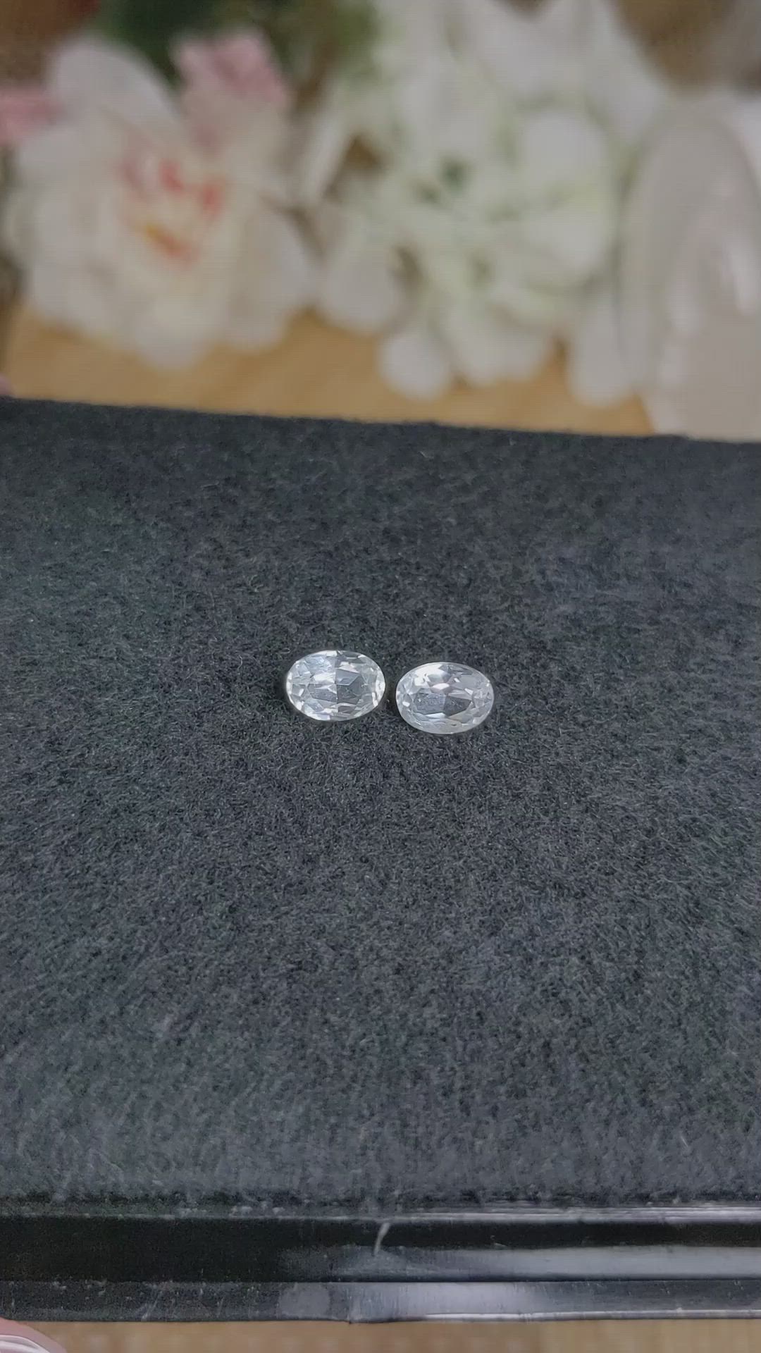 2.36 Ct.Tw.Total Carat Weight White Topaz Pair from Ceylon (Sri Lanka) Size Video
