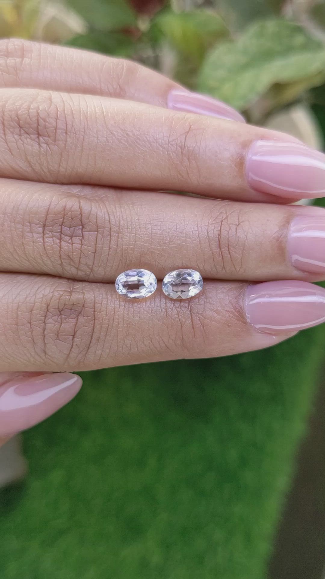 2.36 Ct.Tw.Total Carat Weight White Topaz Pair from Ceylon (Sri Lanka) Size Video