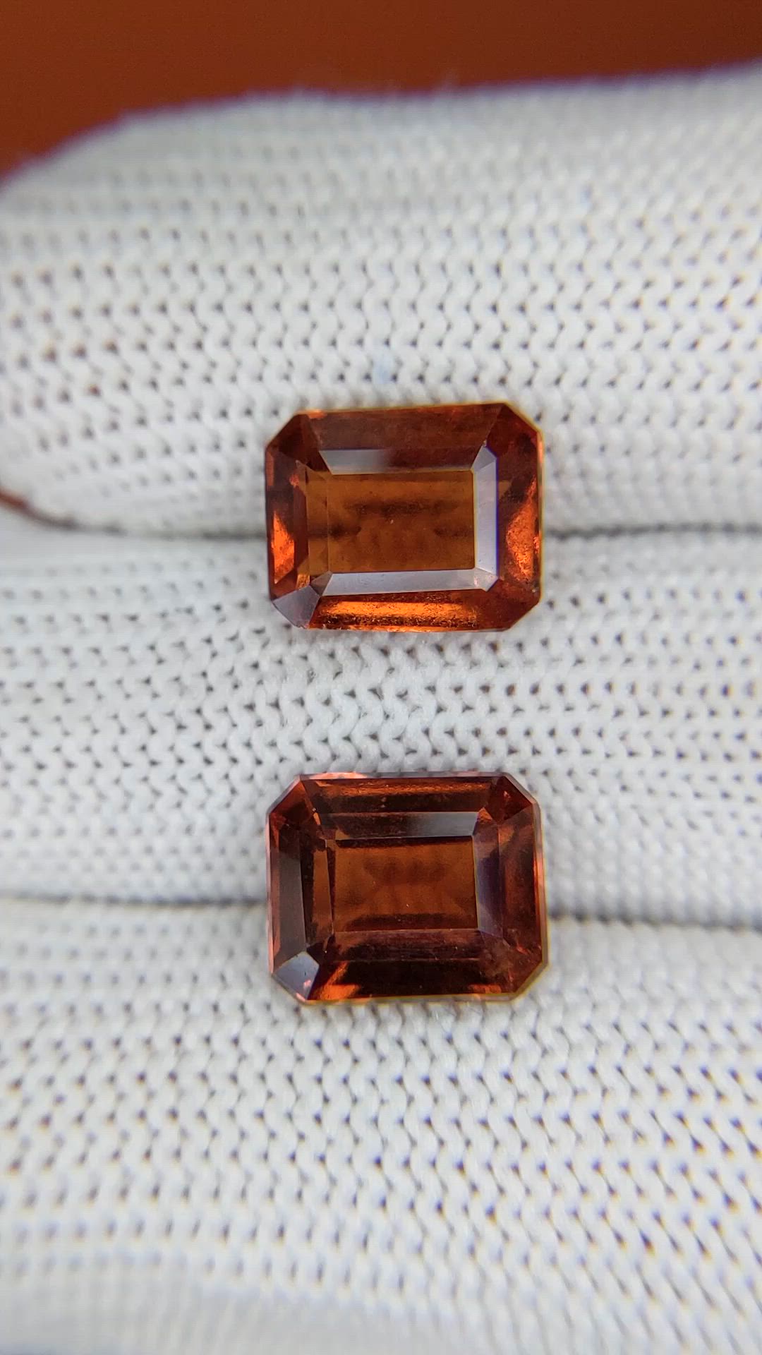 9.67&nbsp;Ct.Tw.Total Carat Weight Orange Hessonite Garnet Pair from Madagascar Size Video
