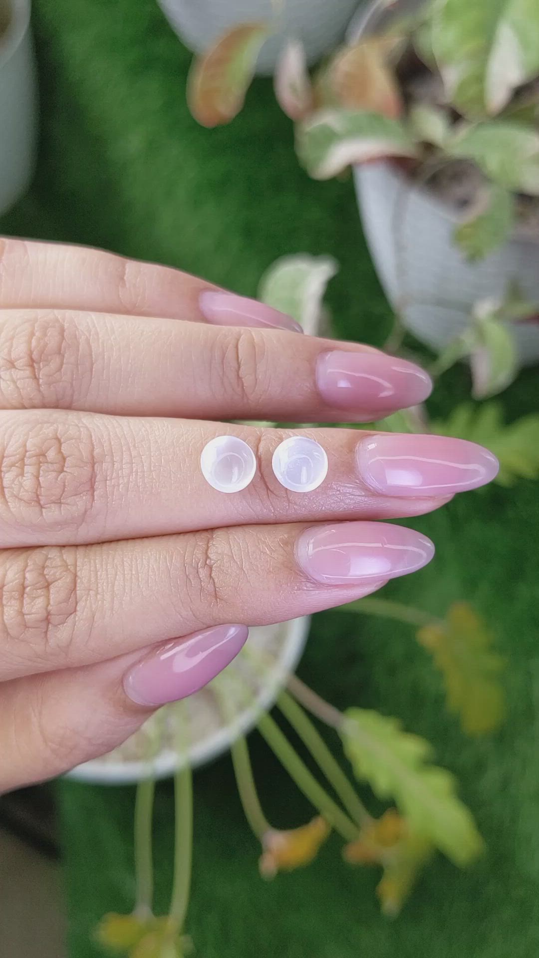 2.68 Ct.Tw.Total Carat Weight White Cabochon Moonstone Pair from Ceylon (Sri Lanka) Size Video
