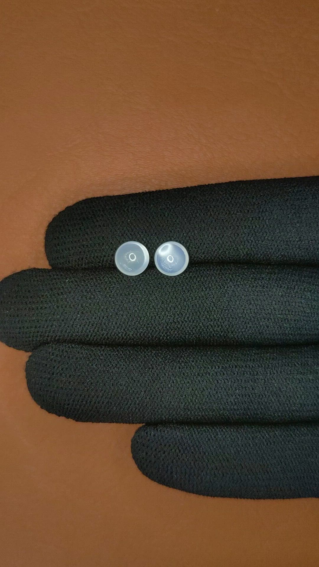 2.68 Ct.Tw.Total Carat Weight White Cabochon Moonstone Pair from Ceylon (Sri Lanka) Size Video