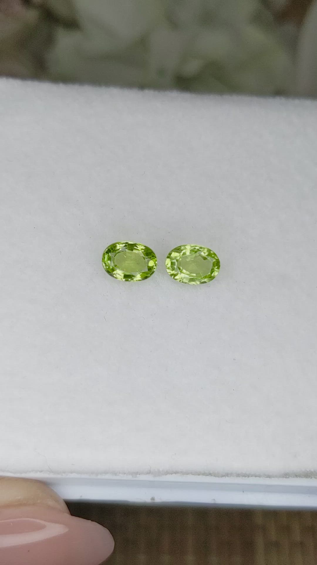 1.77 Ct.Tw.Total Carat Weight Green (Lime Green) Peridot Pair from Pakistan Size Video