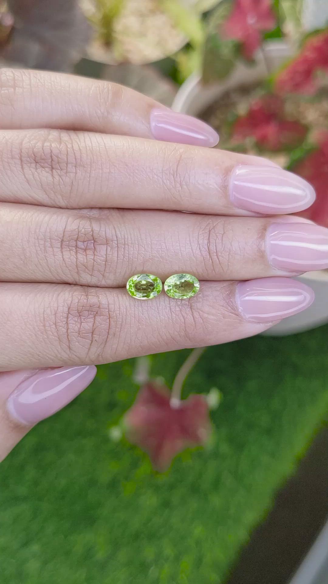 1.77 Ct.Tw.Total Carat Weight Green (Lime Green) Peridot Pair from Pakistan Size Video