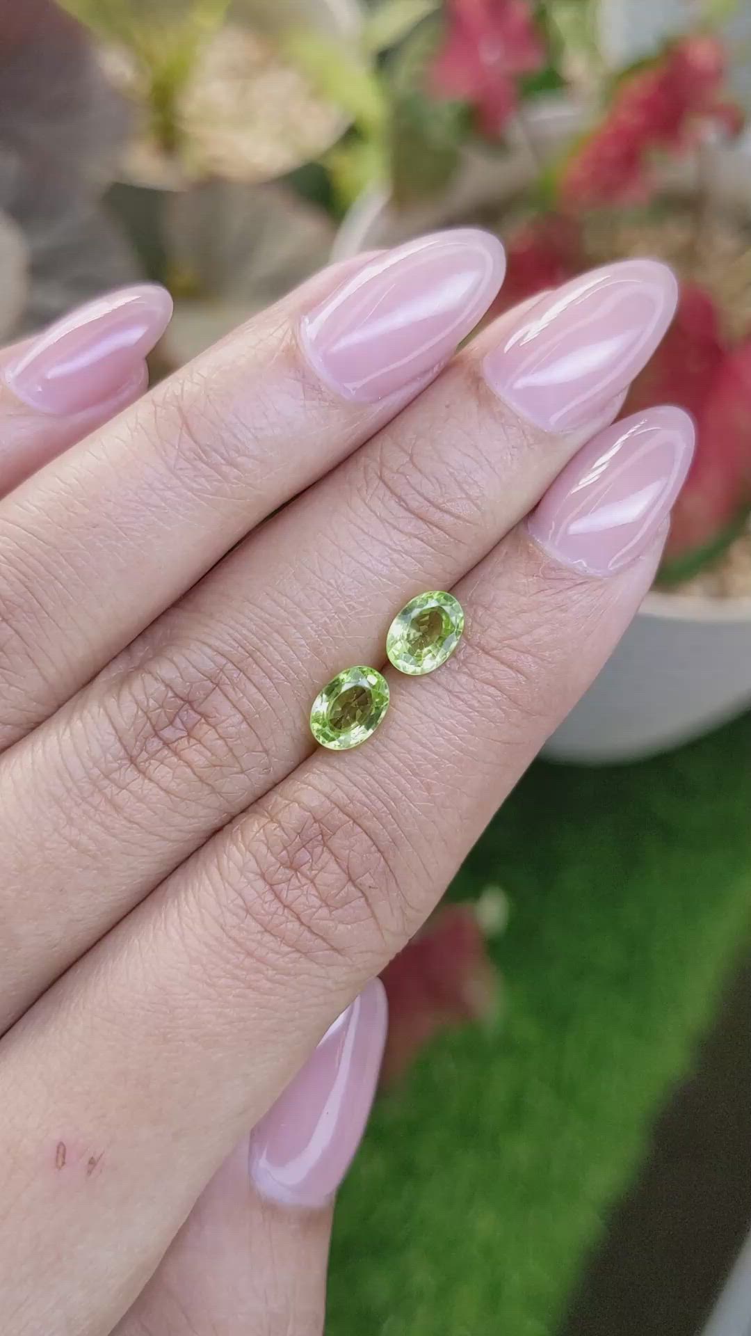 1.77 Ct.Tw.Total Carat Weight Green (Lime Green) Peridot Pair from Pakistan Size Video