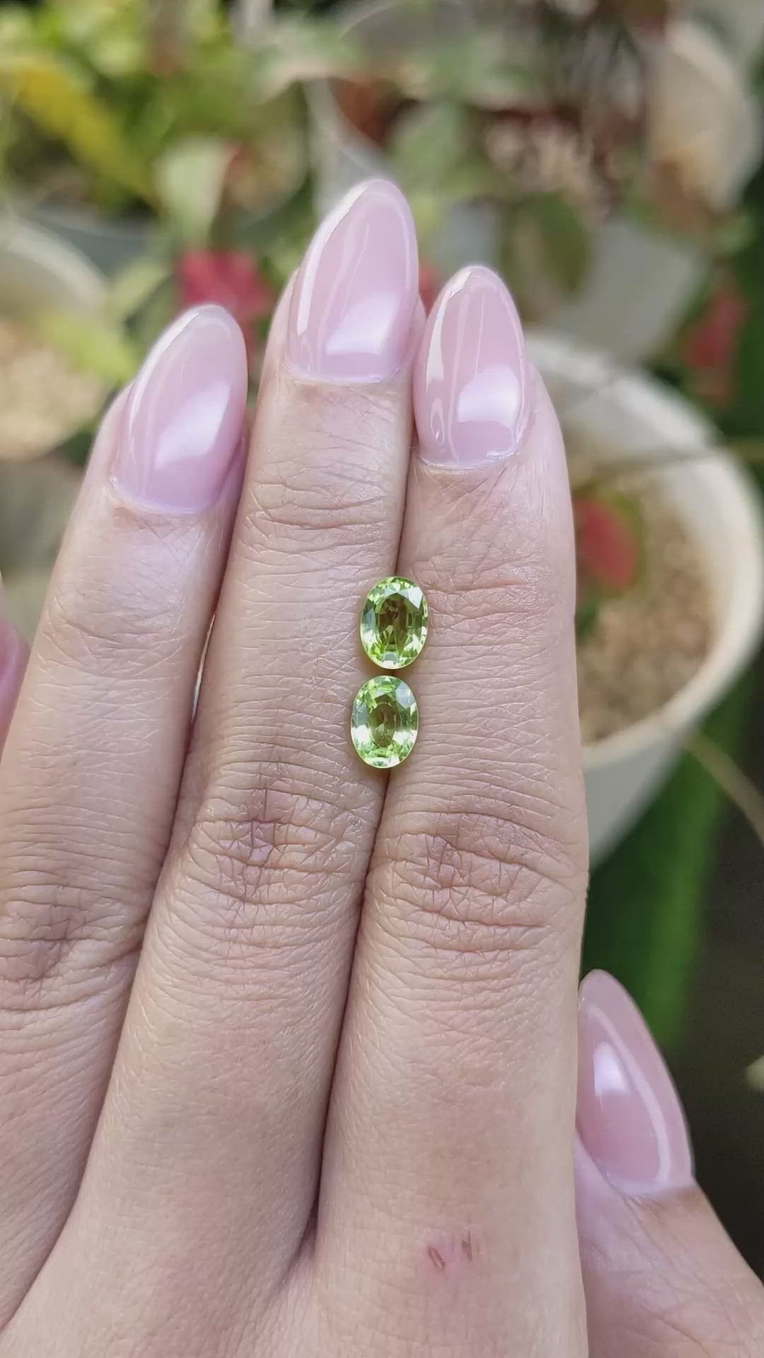 1.74 Ct.Tw.Total Carat Weight Green (Lime Green) Peridot Pair from Pakistan Size Video
