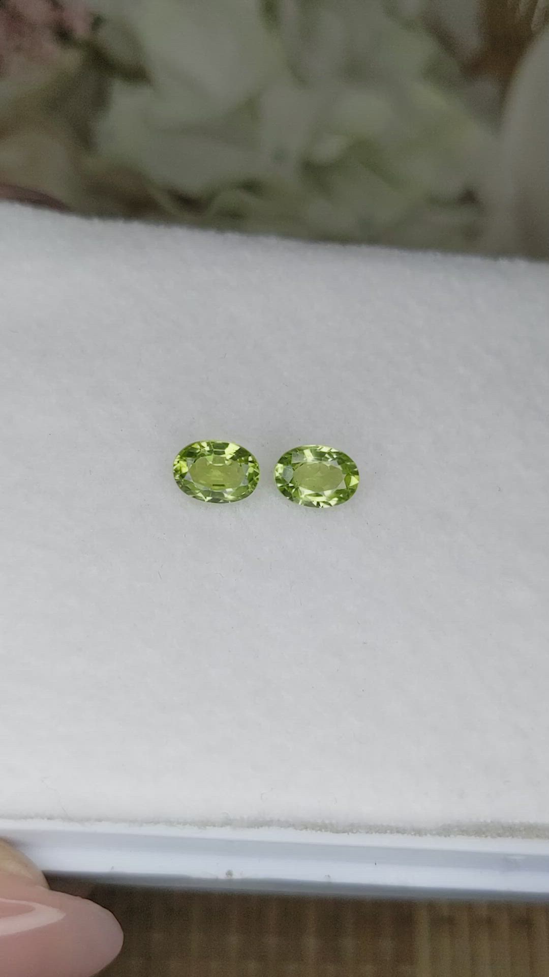 1.74 Ct.Tw.Total Carat Weight Green (Lime Green) Peridot Pair from Pakistan Size Video