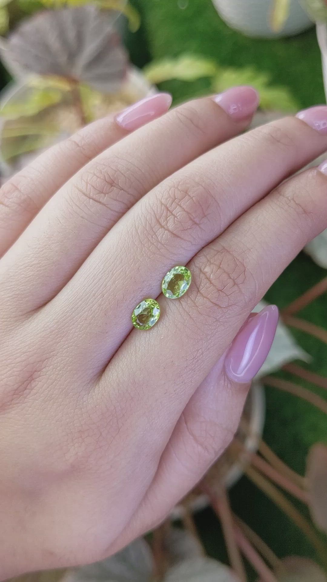 1.55 Ct.Tw.Total Carat Weight Green (Lime Green) Peridot Pair from Pakistan Size Video