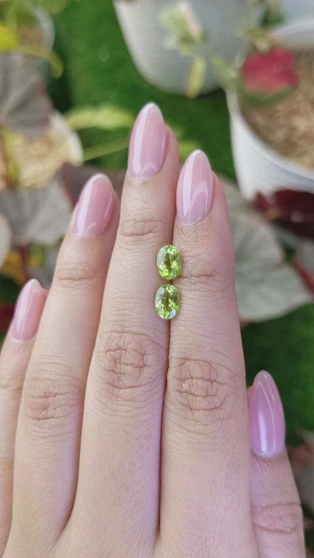 1.91&nbsp;Ct.Tw.Total Carat Weight Yellowish Green Peridot Pair from Ceylon (Sri Lanka) Size Video