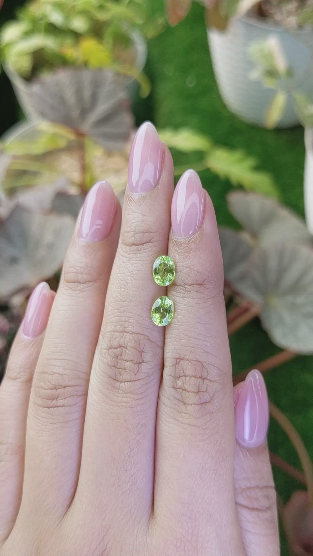 1.90 Ct.Tw.Total Carat Weight Green (Lime Green) Peridot Pair from Brazil Size Video