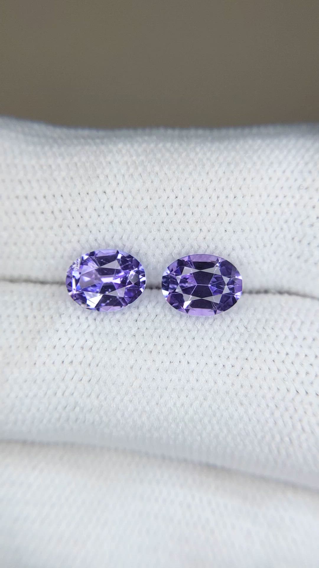 2.36 Ct.Tw.Total Carat Weight Violet Tanzanite Pair from Tanzania Size Video