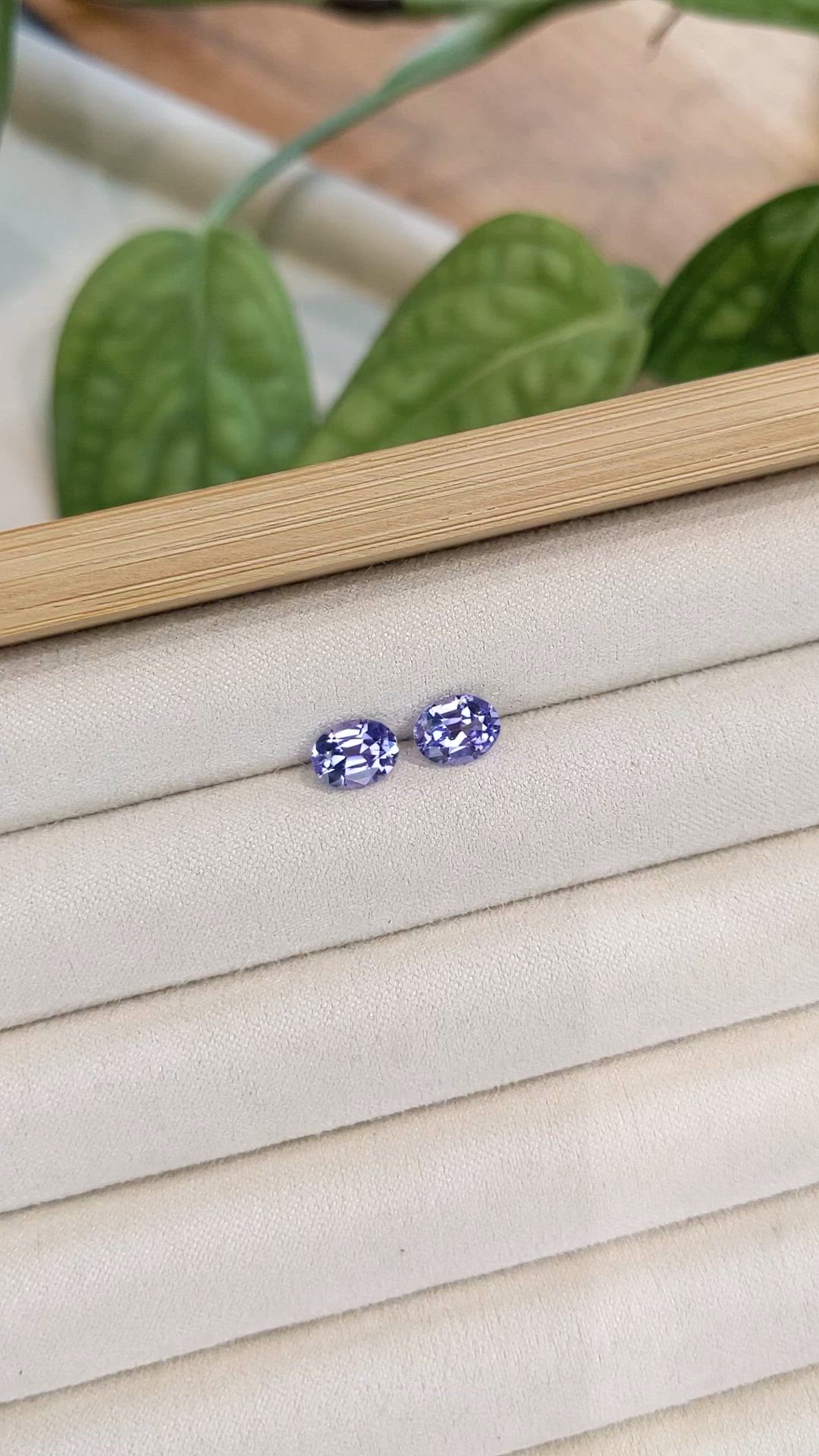 2.36 Ct.Tw.Total Carat Weight Violet Tanzanite Pair from Tanzania Size Video