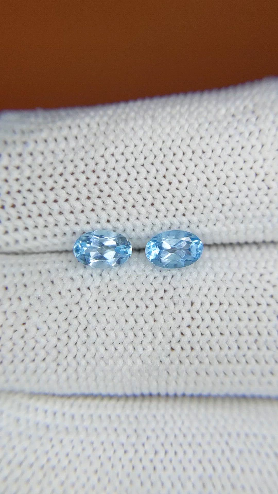 1.18&nbsp;Ct.Tw.Total Carat Weight Sky Blue Topaz Pair from Brazil Size Video