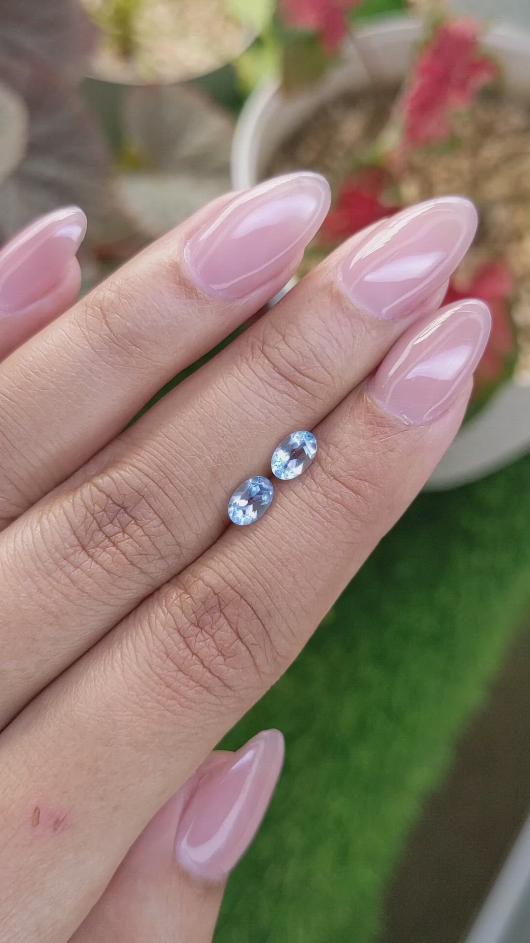 1.18&nbsp;Ct.Tw.Total Carat Weight Sky Blue Topaz Pair from Brazil Size Video