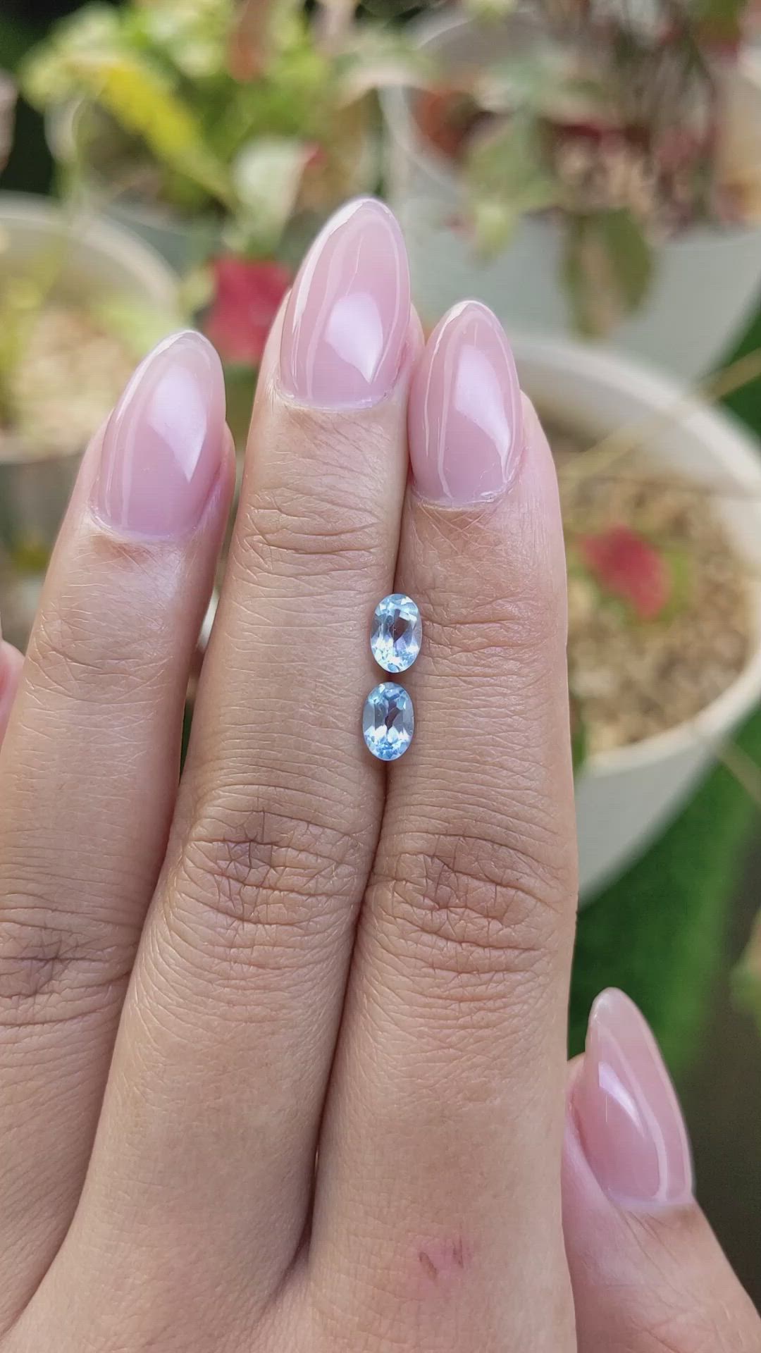 1.18&nbsp;Ct.Tw.Total Carat Weight Sky Blue Topaz Pair from Brazil Size Video
