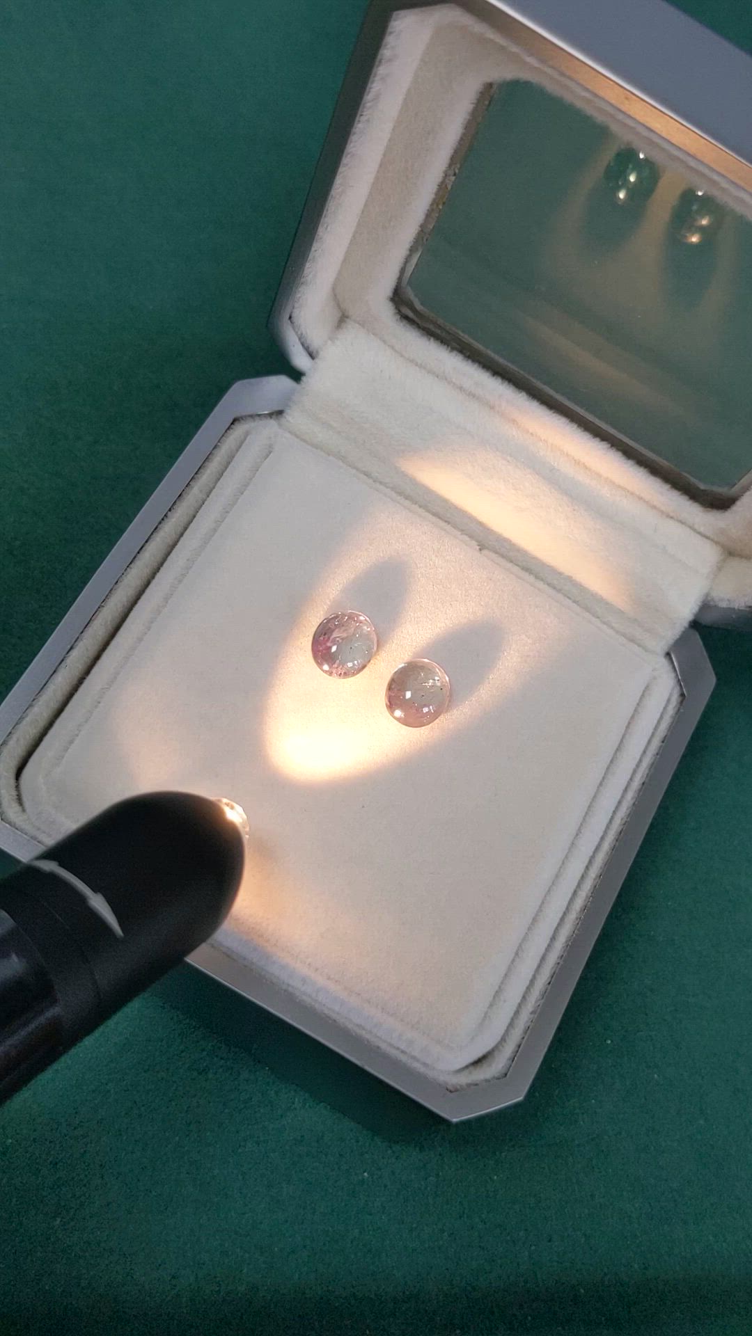 3.34&nbsp;Ct.Tw.Total Carat Weight Cabochon Alexandrite Pair from Russia Size Video