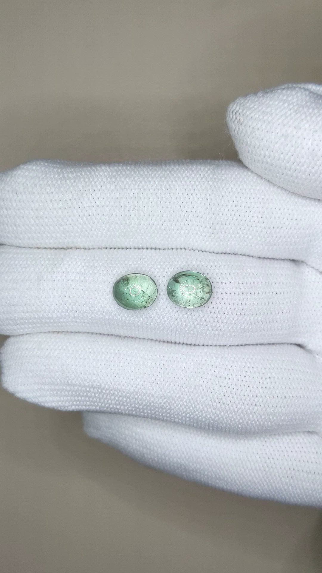 3.34&nbsp;Ct.Tw.Total Carat Weight Cabochon Alexandrite Pair from Russia Size Video