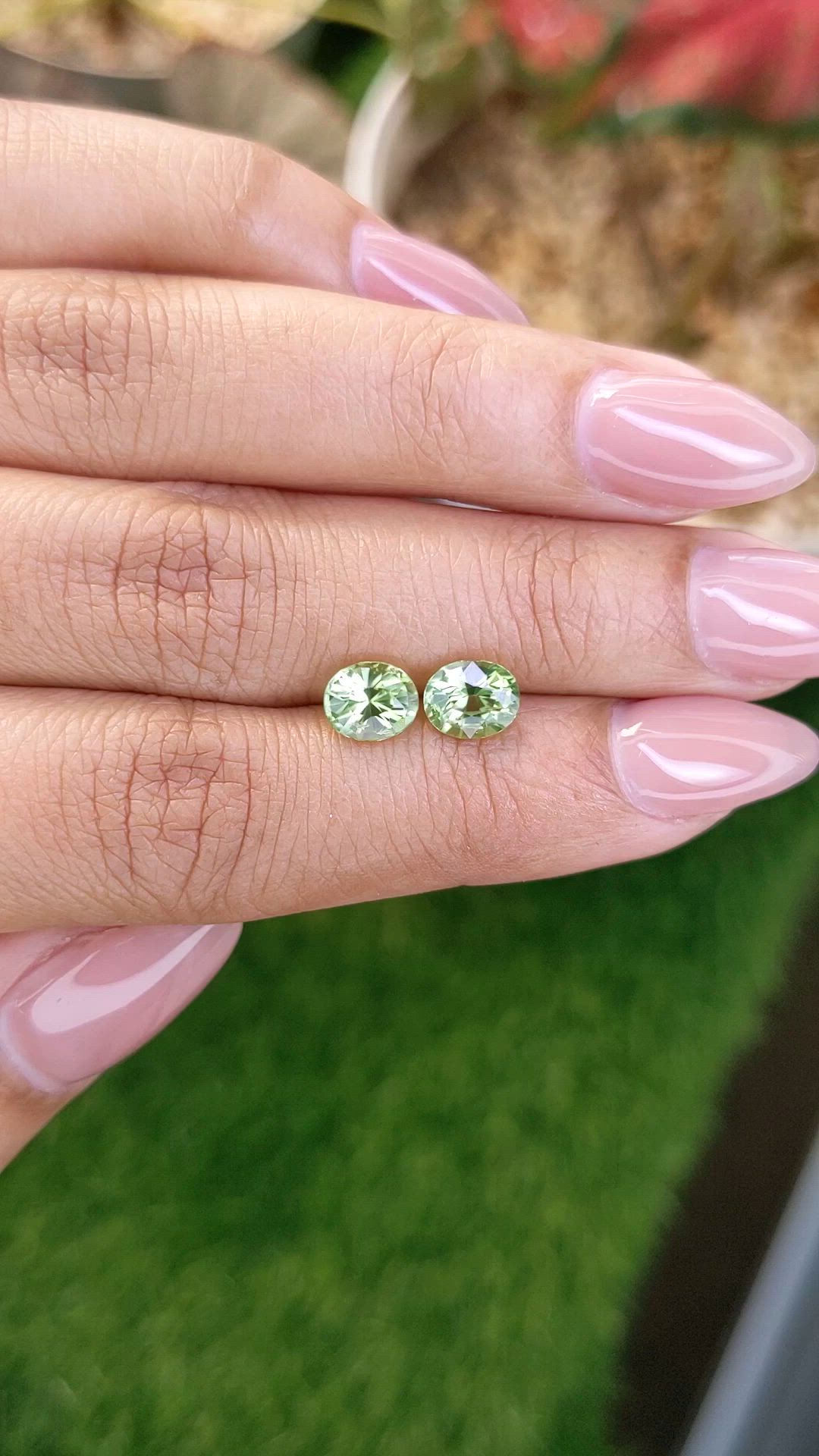 2.07 Ct.Tw.Total Carat Weight Green (Lime Green) Peridot Pair from Pakistan Size Video
