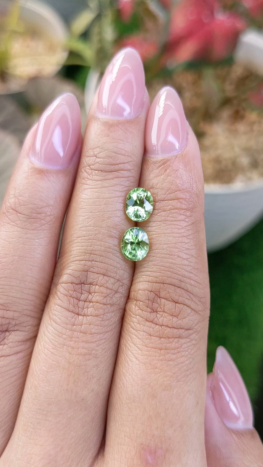 2.07 Ct.Tw.Total Carat Weight Green (Lime Green) Peridot Pair from Pakistan Size Video