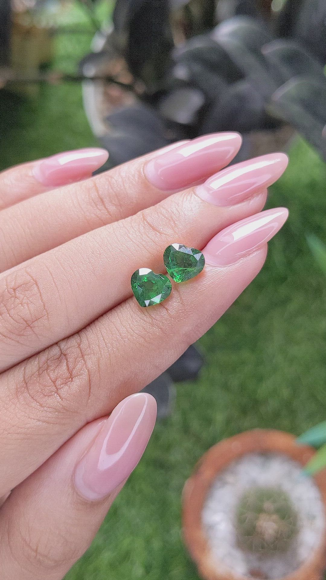 3.75 Ct.Tw.Total Carat Weight Tsavorite Garnet Pair from Tanzania Size Video